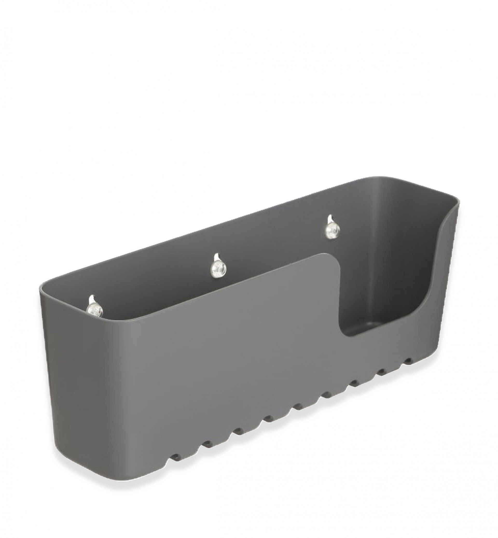 Cesto Wc com Ventosas Standard Cinza 30X8.5X11CM