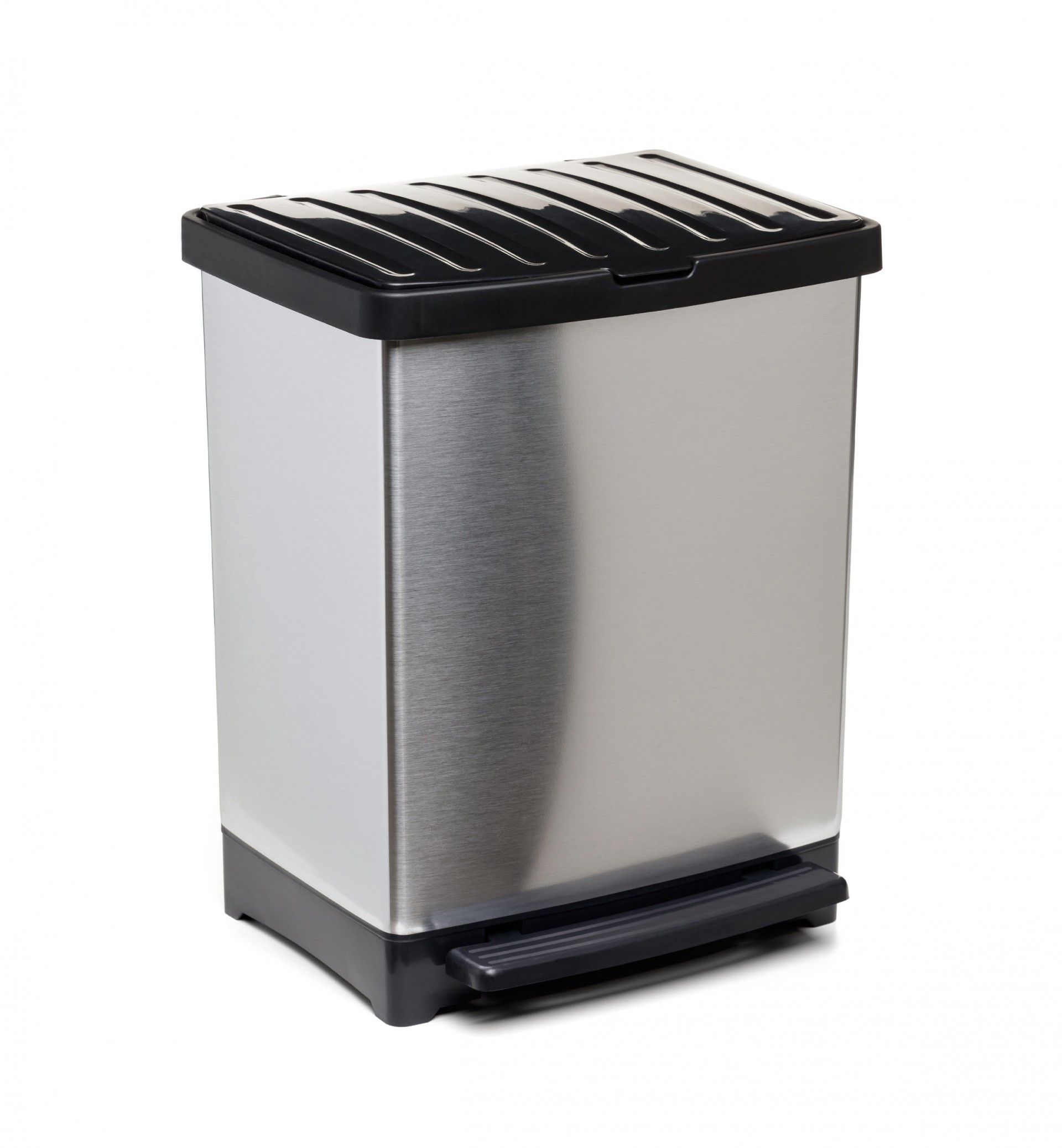 Balde Lixo com Pedal Cinza Metalizado 25L / 33.5X31X42CM