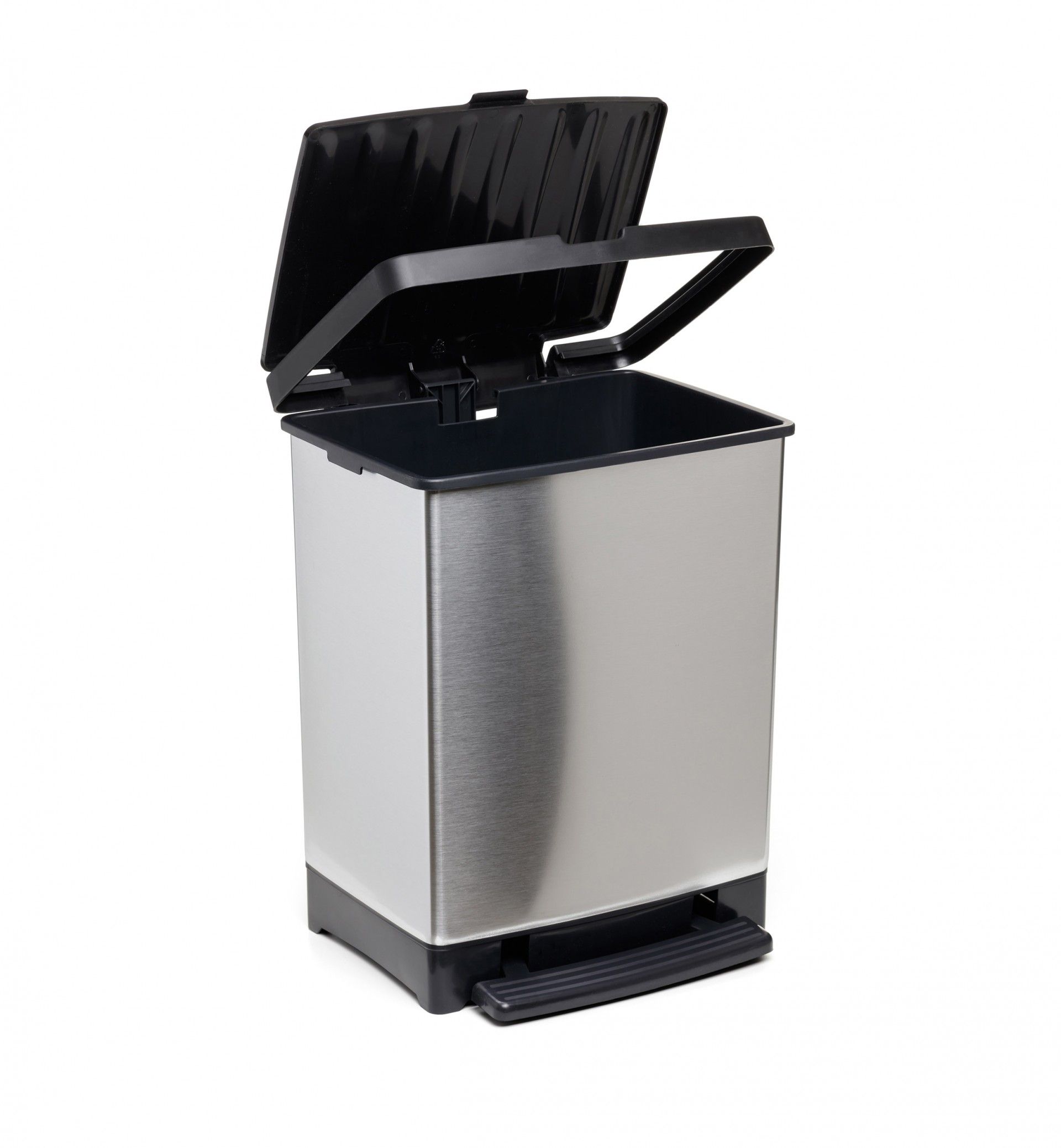 Balde Lixo com Pedal Cinza Metalizado 25L / 33.5X31X42CM