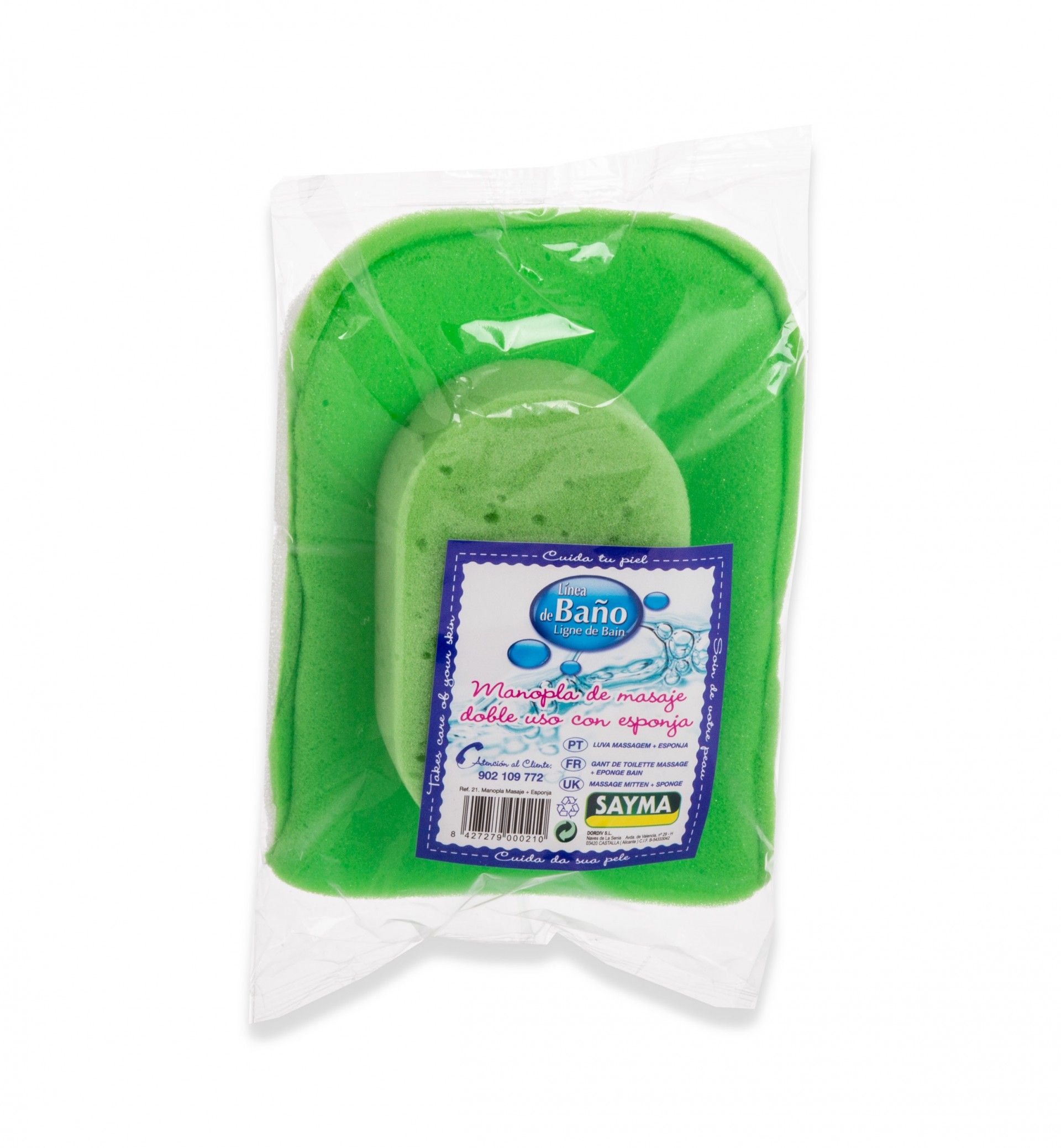 Esponja Banho Sayma + Luva Massagem 19X15X5cm