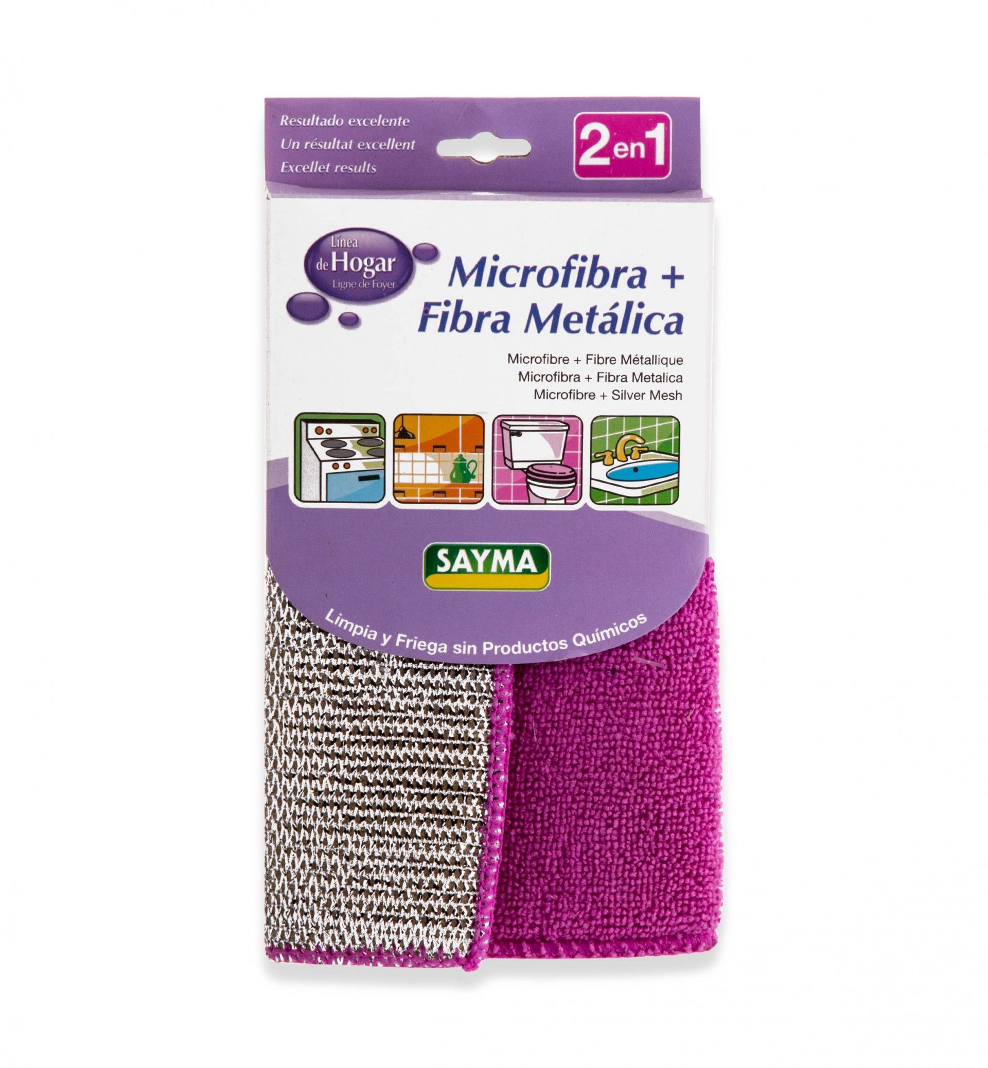 SAYMA PANO DUPLA FACE MICROFIBRA / METAL 17X23CM PACK 1 R 271