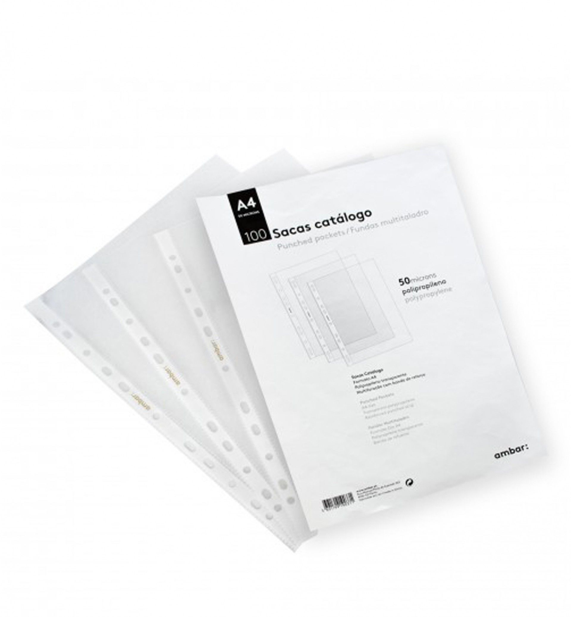 Sacas Catálogo Ambar Polipro 50 Microns A4 Pack 100
