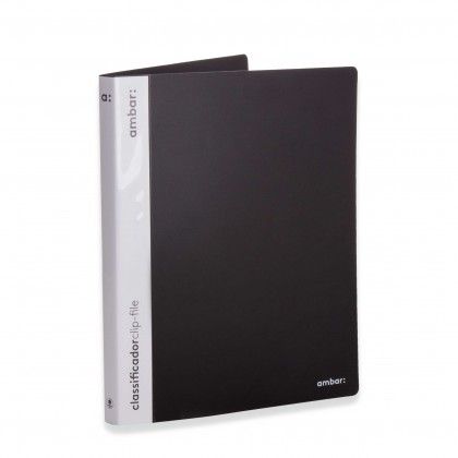 Classificador Clip File Ambar Polipro A4 Preto