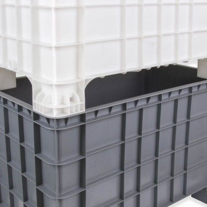 Contentor Palete Fechado Branco 250l 100X60X65cm Contentor Palete Fechado Branco 250l 100X60X65cm