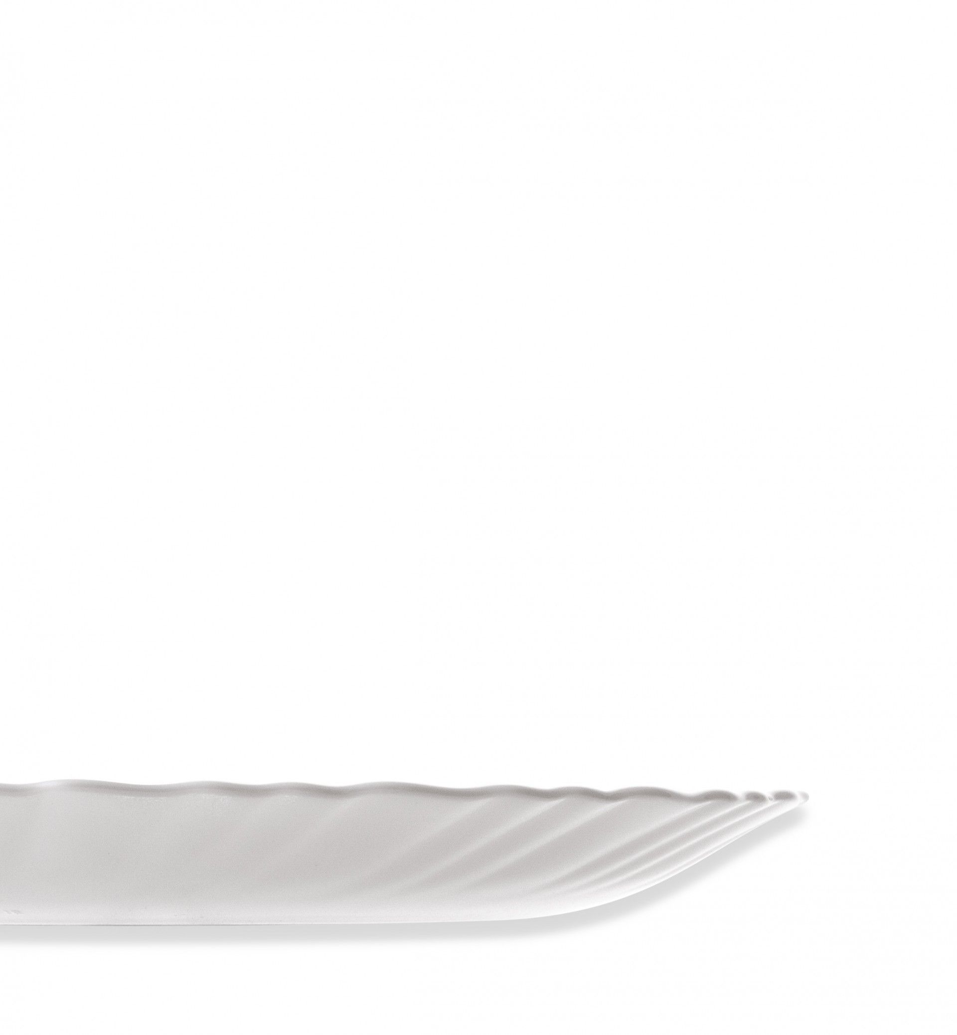 Prato Vidro Opaco Feston Sobremesa Branco 18.5cm