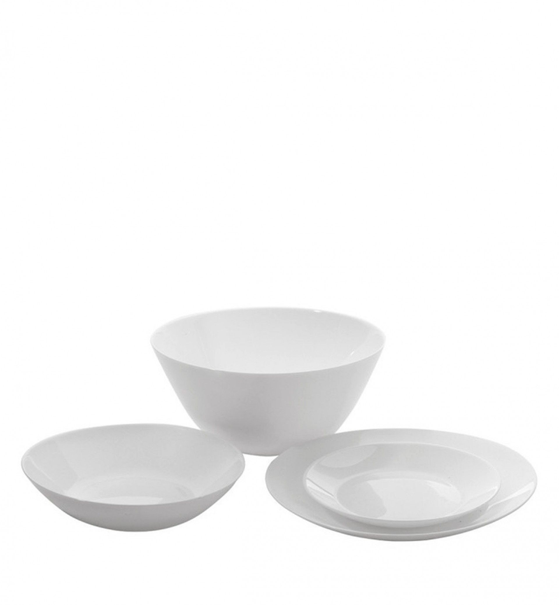 Serviço Mesa Zelie Vidro Opaco Branco 19 Peças