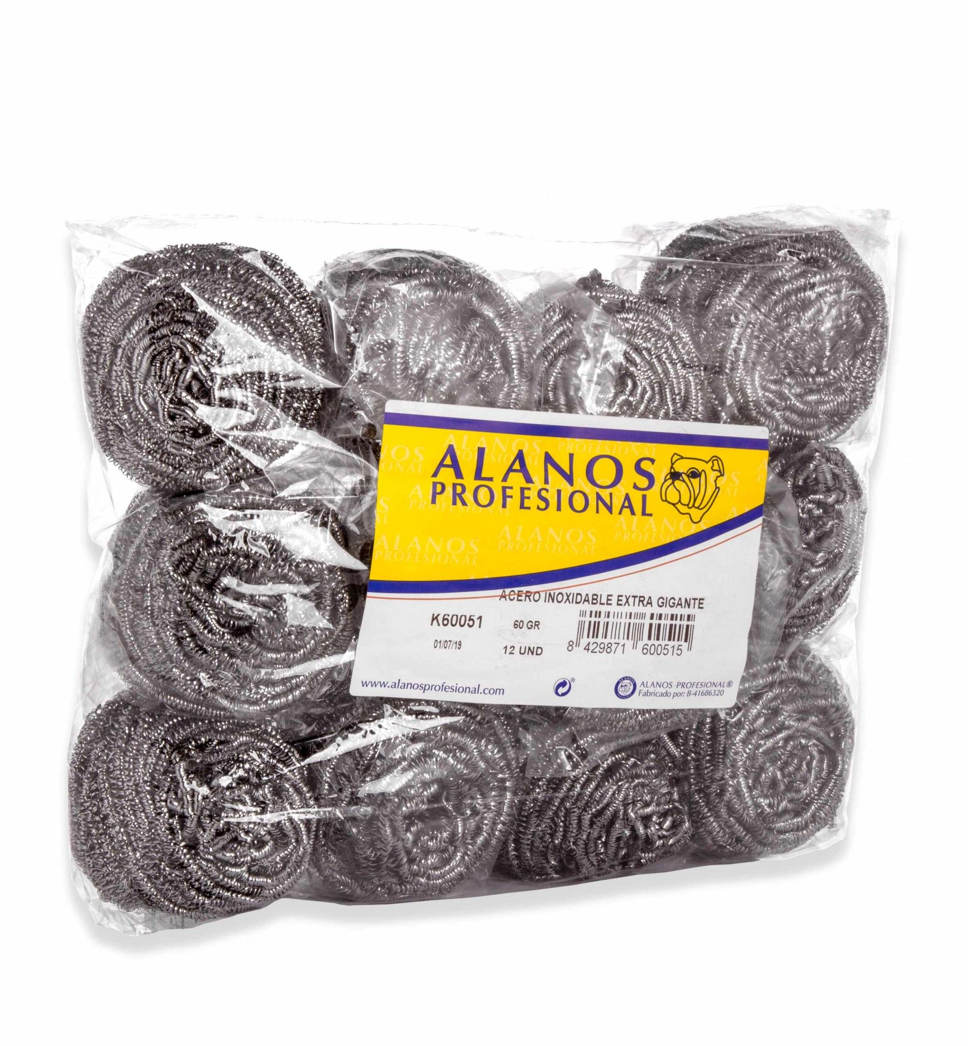 ALANOS ESFREGÃO INOX 60G PACK 12