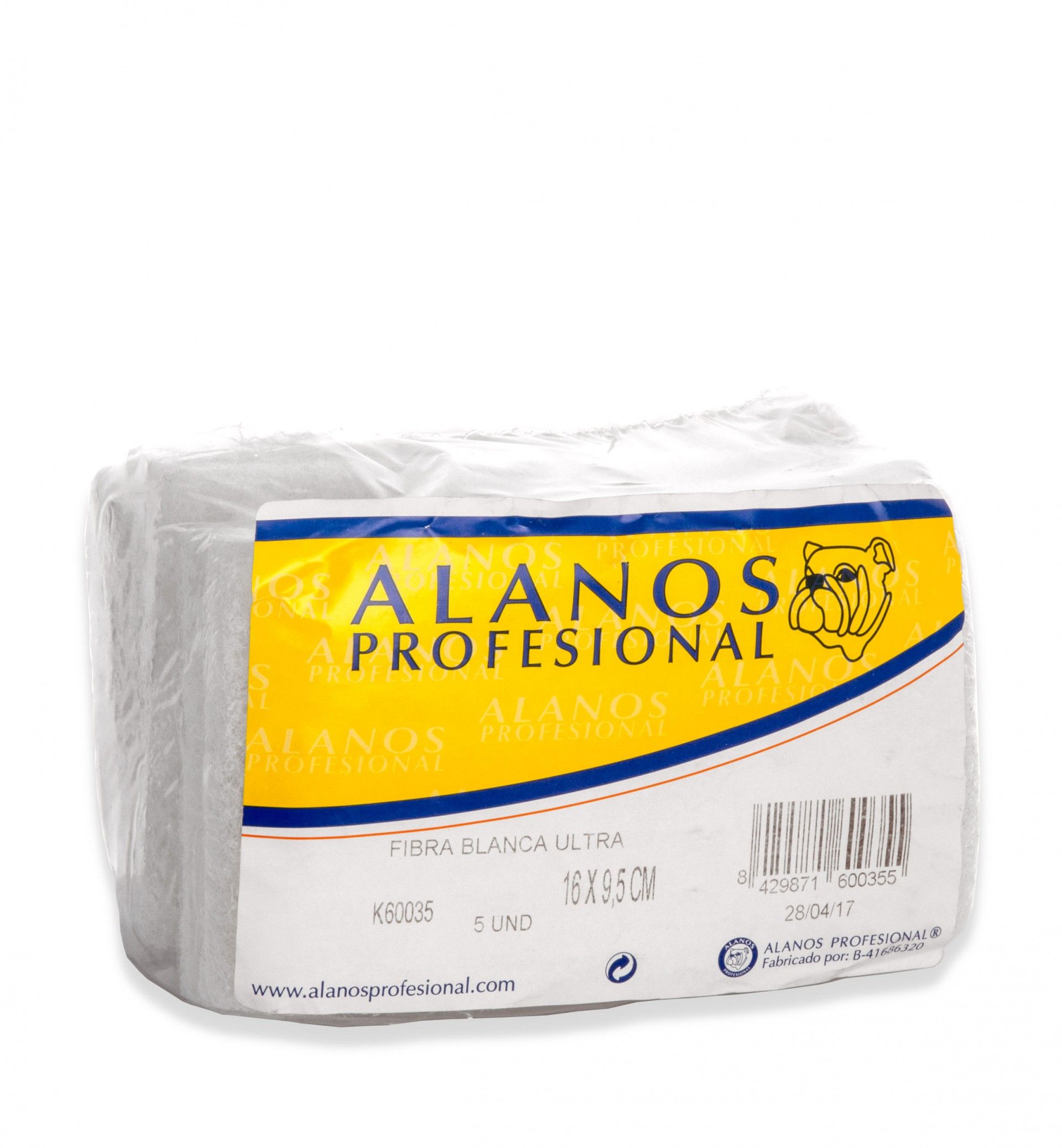 ALANOS ESPONJA FIBRA ULTRA 16X9.5X2.5CM PACK 5