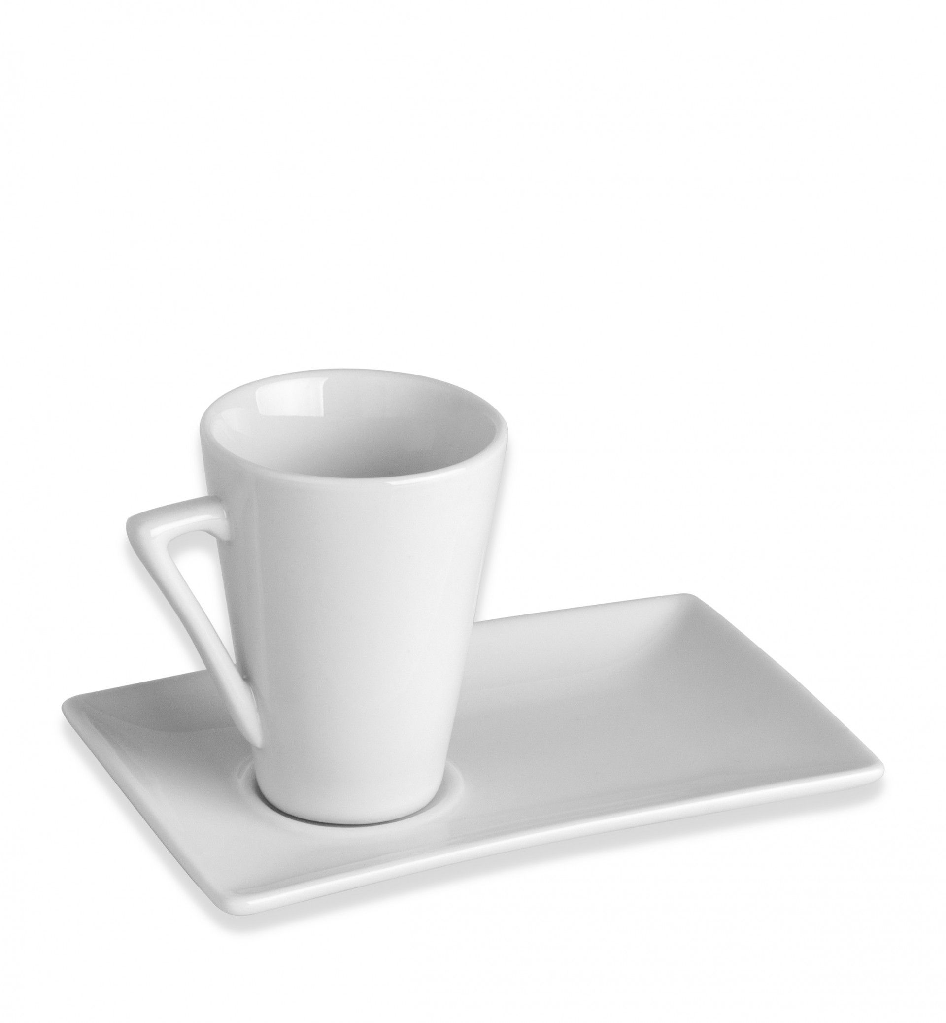 Chávena Café com Prato Porcelana Ming Branco 6cl 5X6.5cm