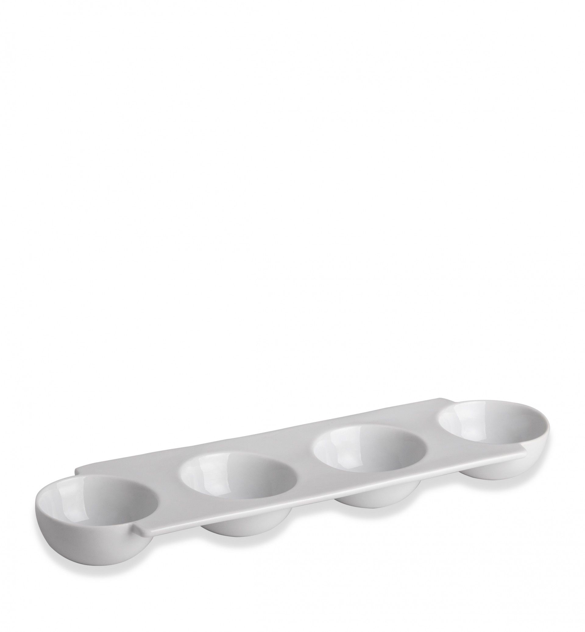 Bandeja Porcelana Degustacion 4 Divisões Branco 31X9X3cm