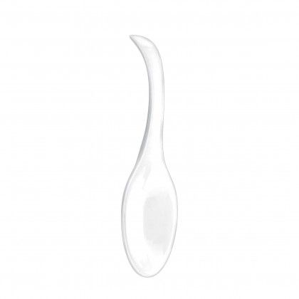 Colher Aperitivo Reutilizvel Fingerfood Branco 12cm Pack 30
