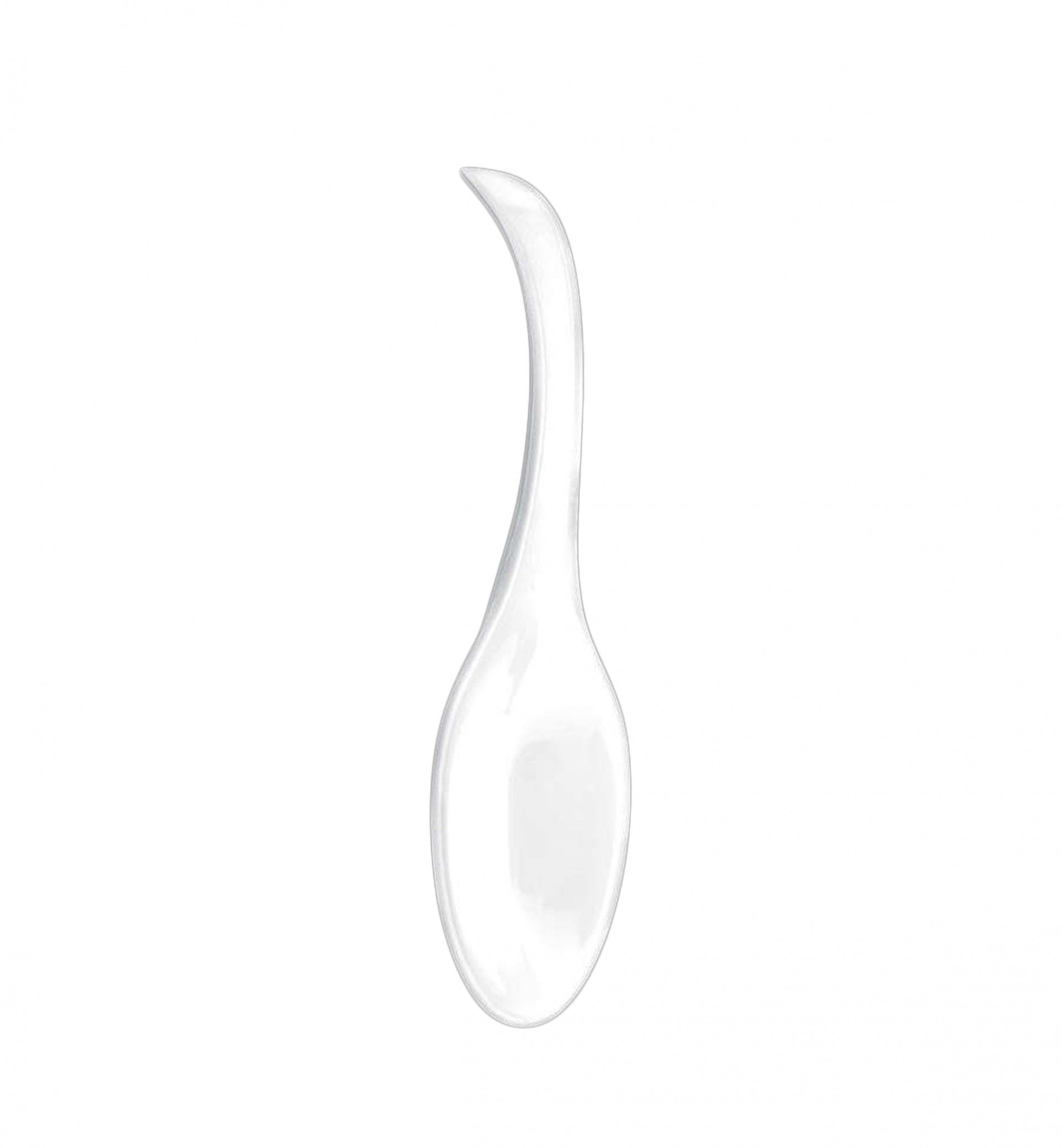 Colher Aperitivo Reutilizável Fingerfood Branco 12cm Pack 30