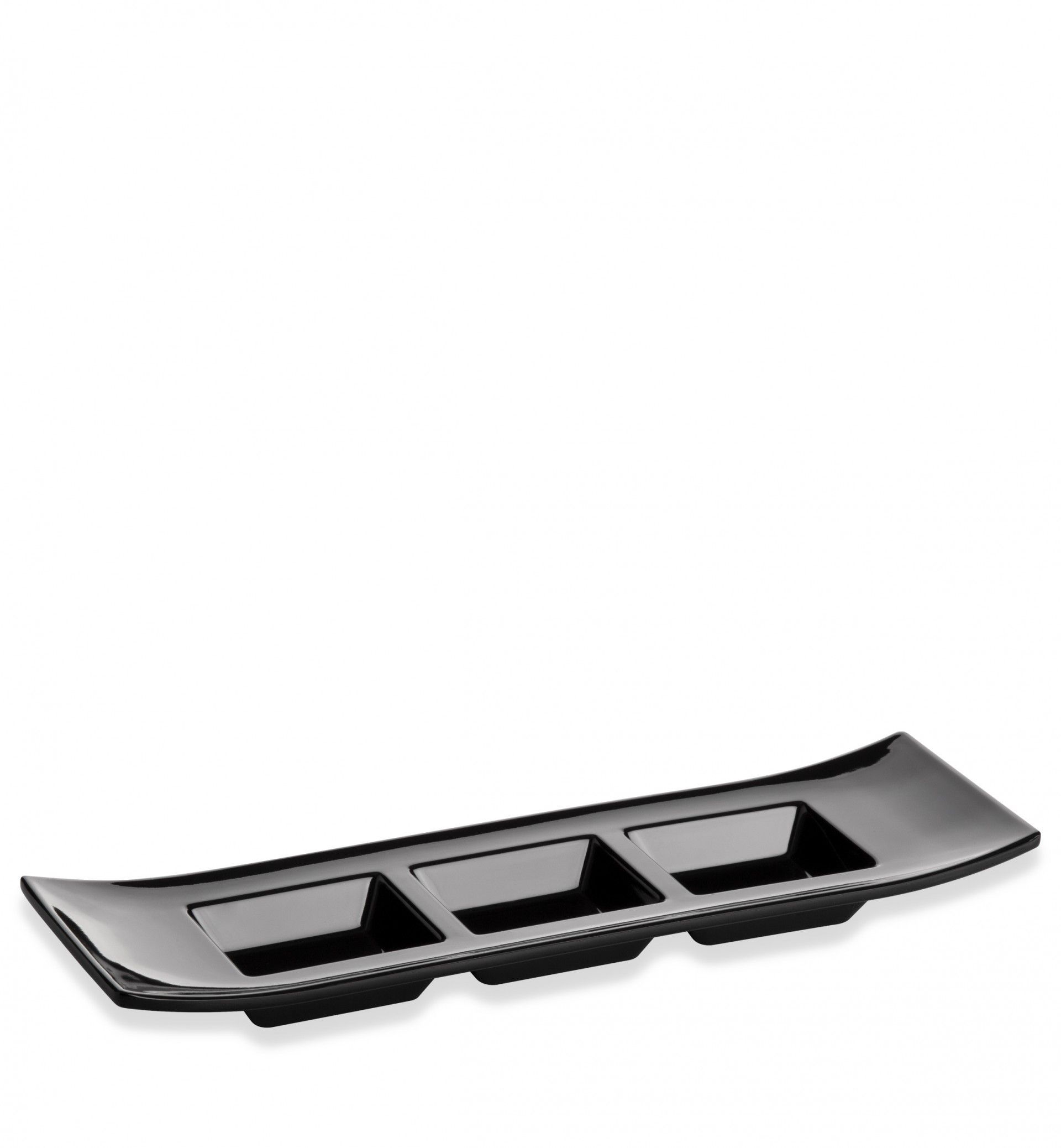 Bandeja Melamina Crazy 3 Divisões Preto 29X9X3.3cm