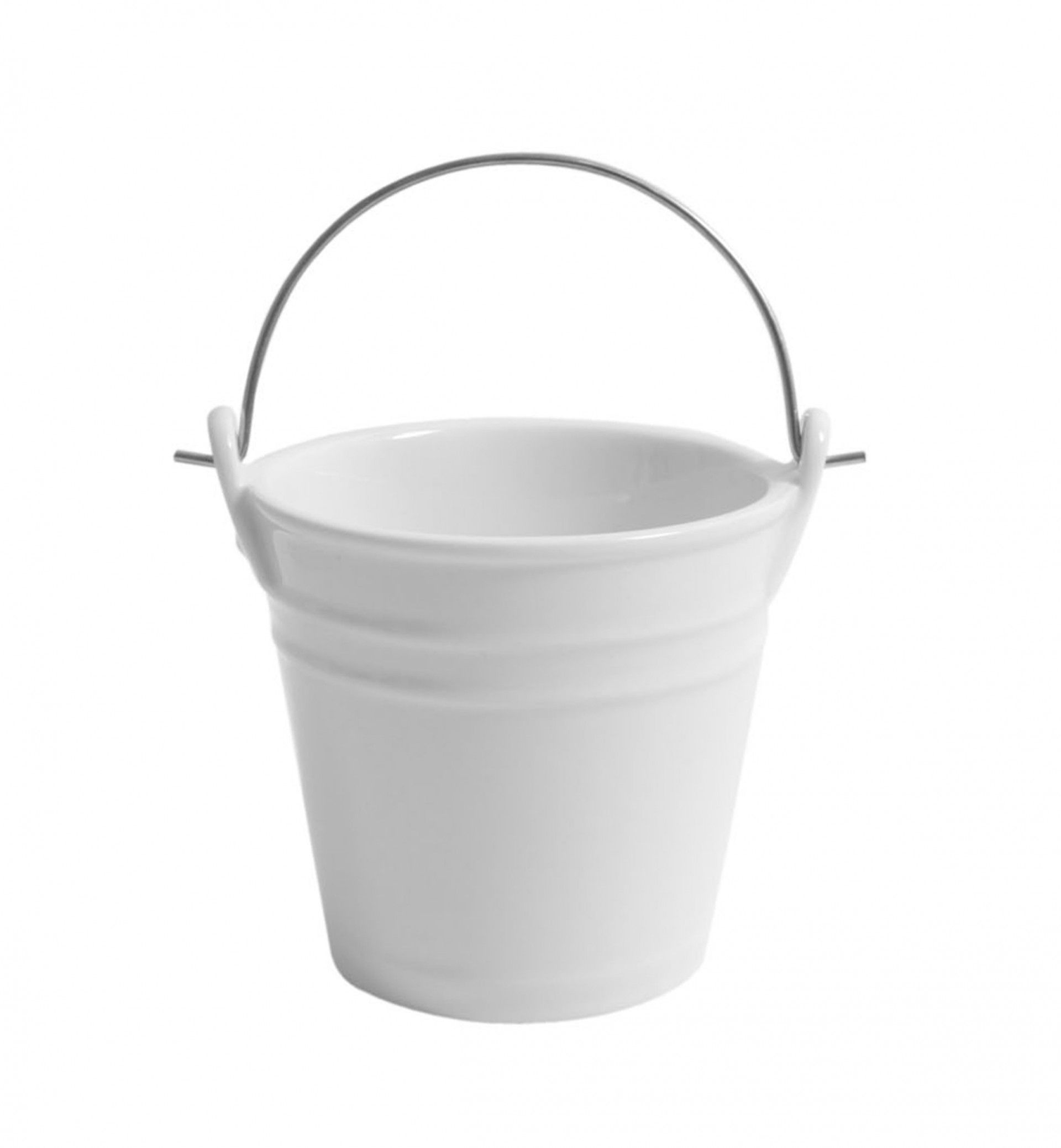Balde com Asa Porcelana Degustacion Branco 43cl 11X10cm