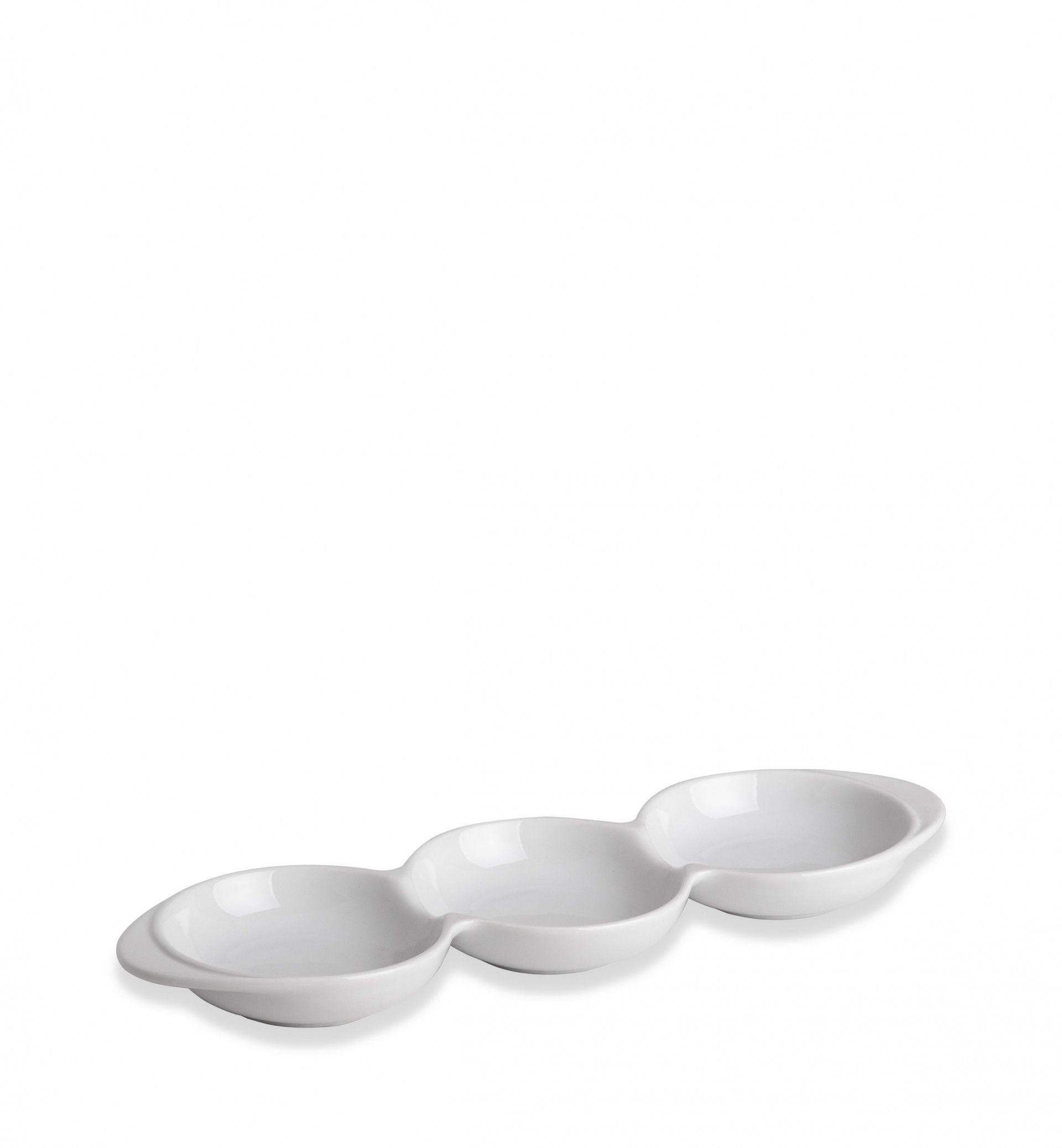 Bandeja Porcelana Degustacion 3 Divisões Branco 29X9X2.5cm