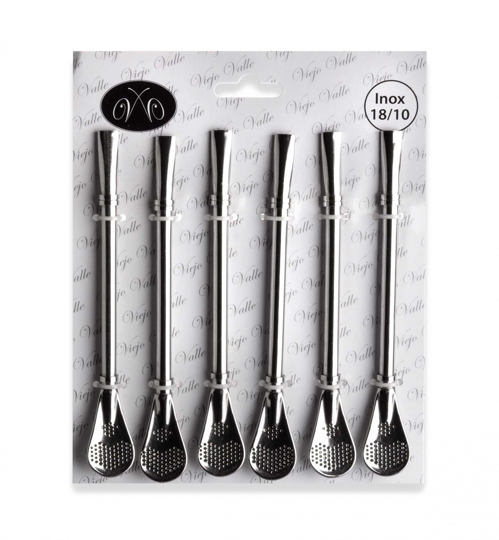 Palhinha com Colher Inox Bartender 23cm Pack 6