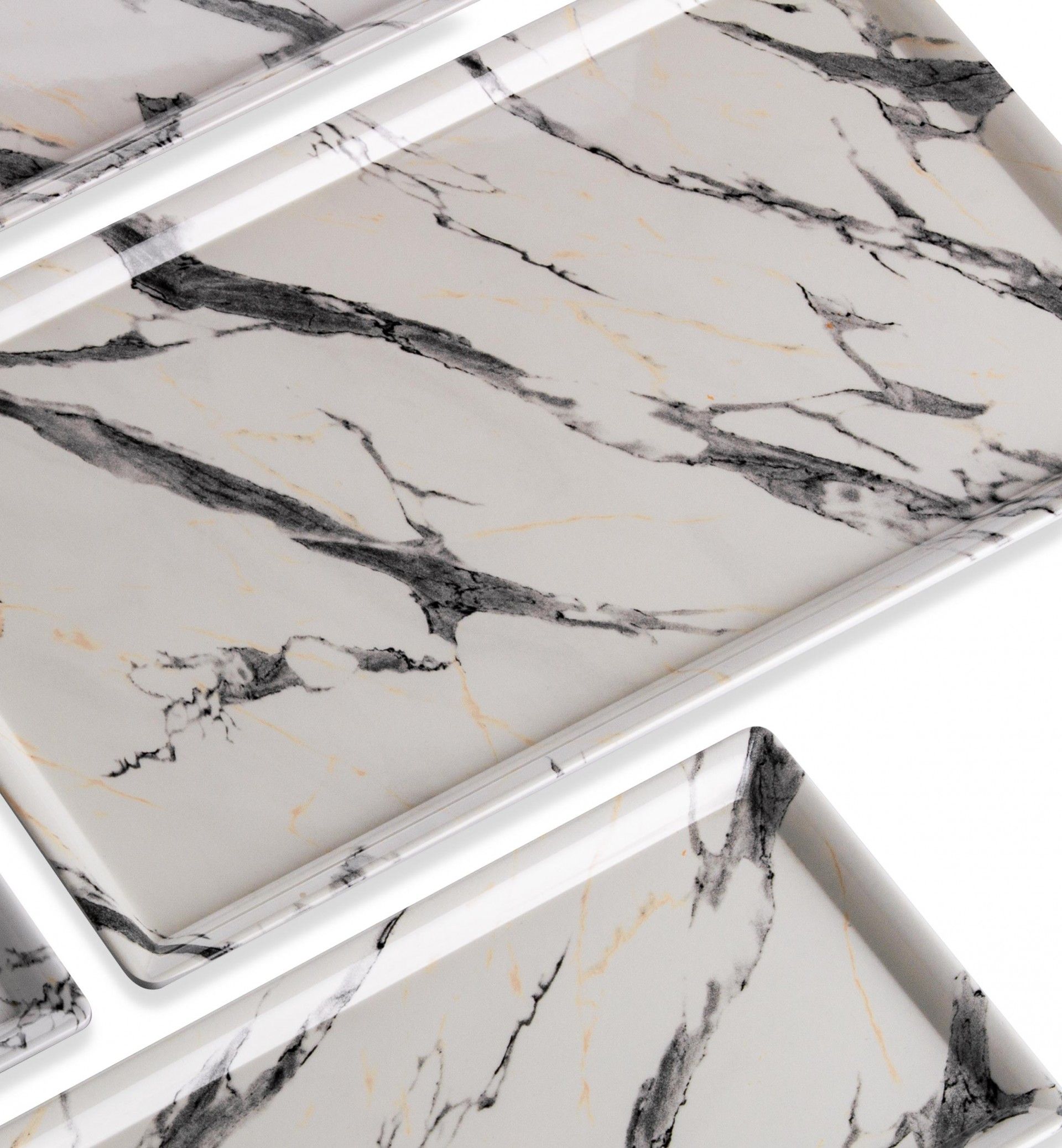 Bandeja Melamina Troya Preto 26X11.5X2cm