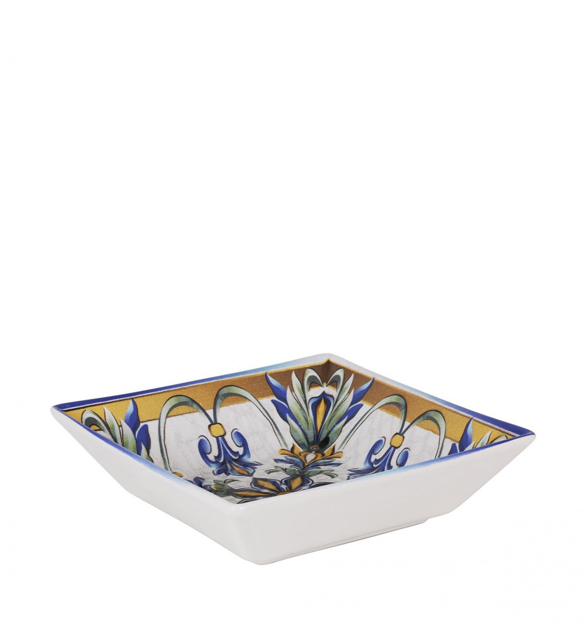 Prato Bizancio Porcelana Fundo Multicor 18X18X2cm