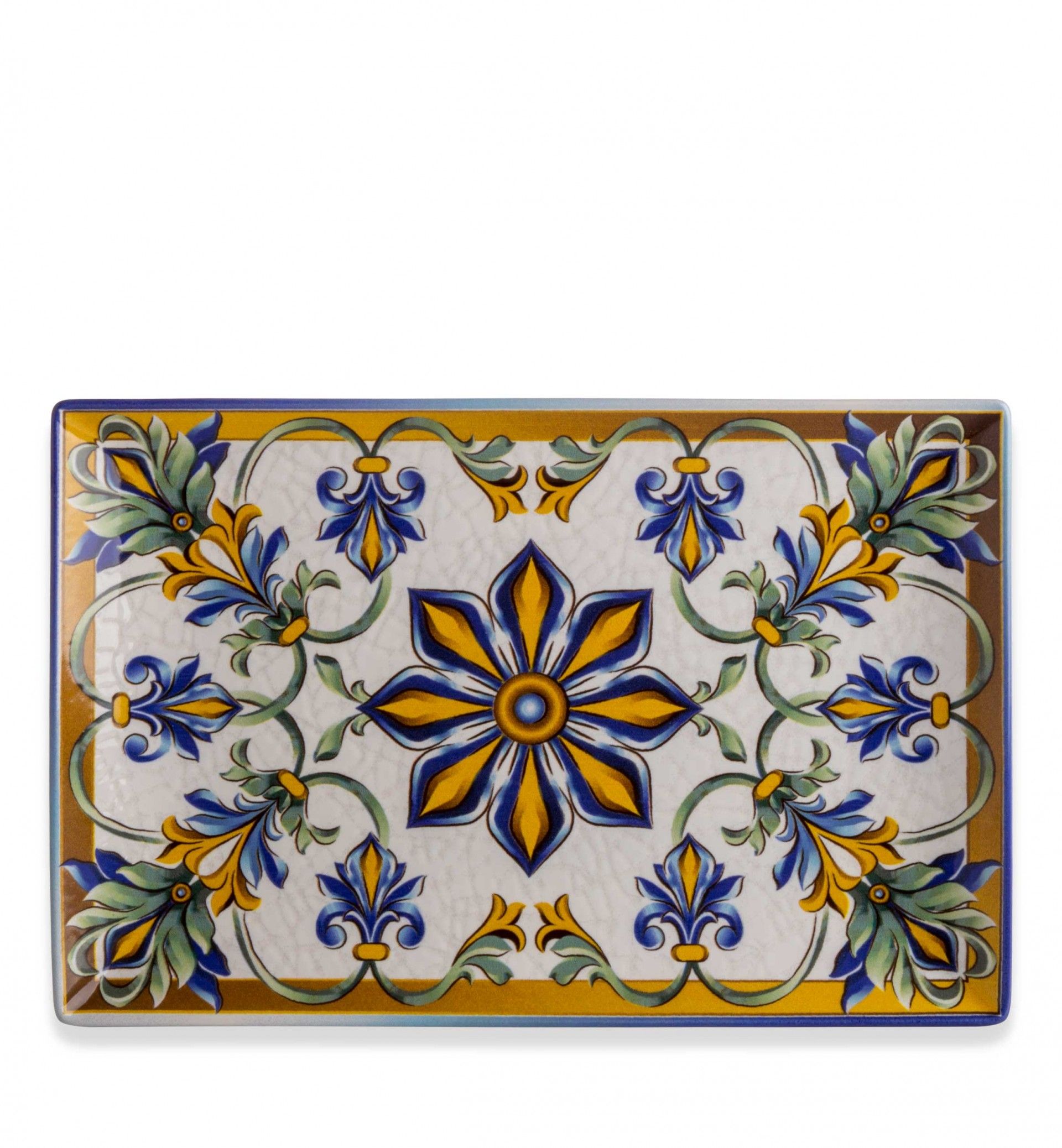 Bandeja Porcelana Bizancio Multicor 30X20X2.5cm