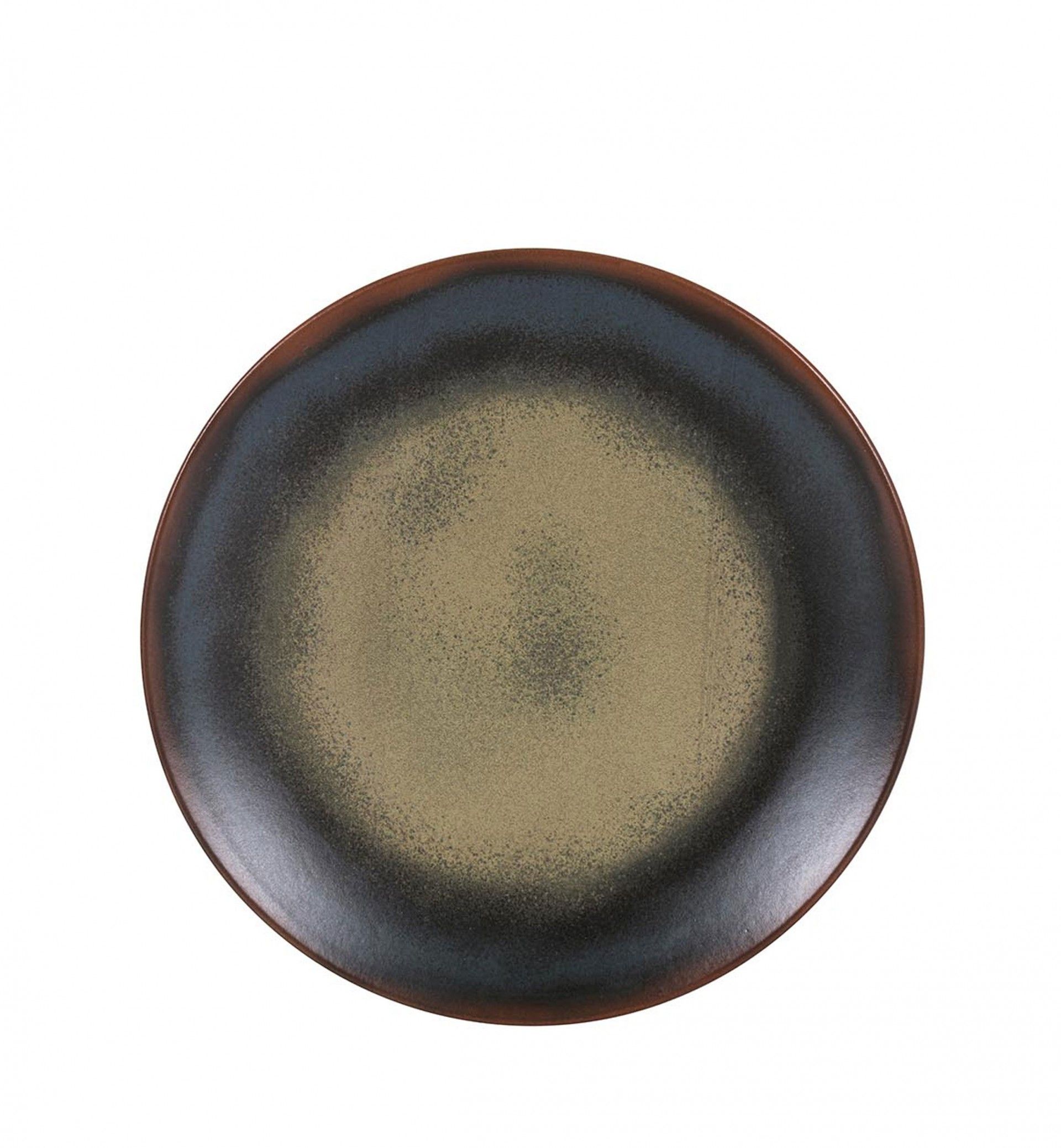 Prato Porcelana Lava Ladeiro Castanho 26X2.5cm