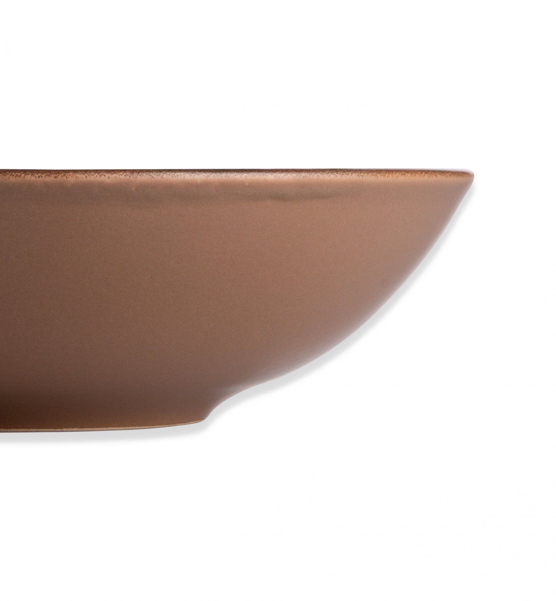 Prato Porcelana Lava Fundo Castanho 20.5X6cm