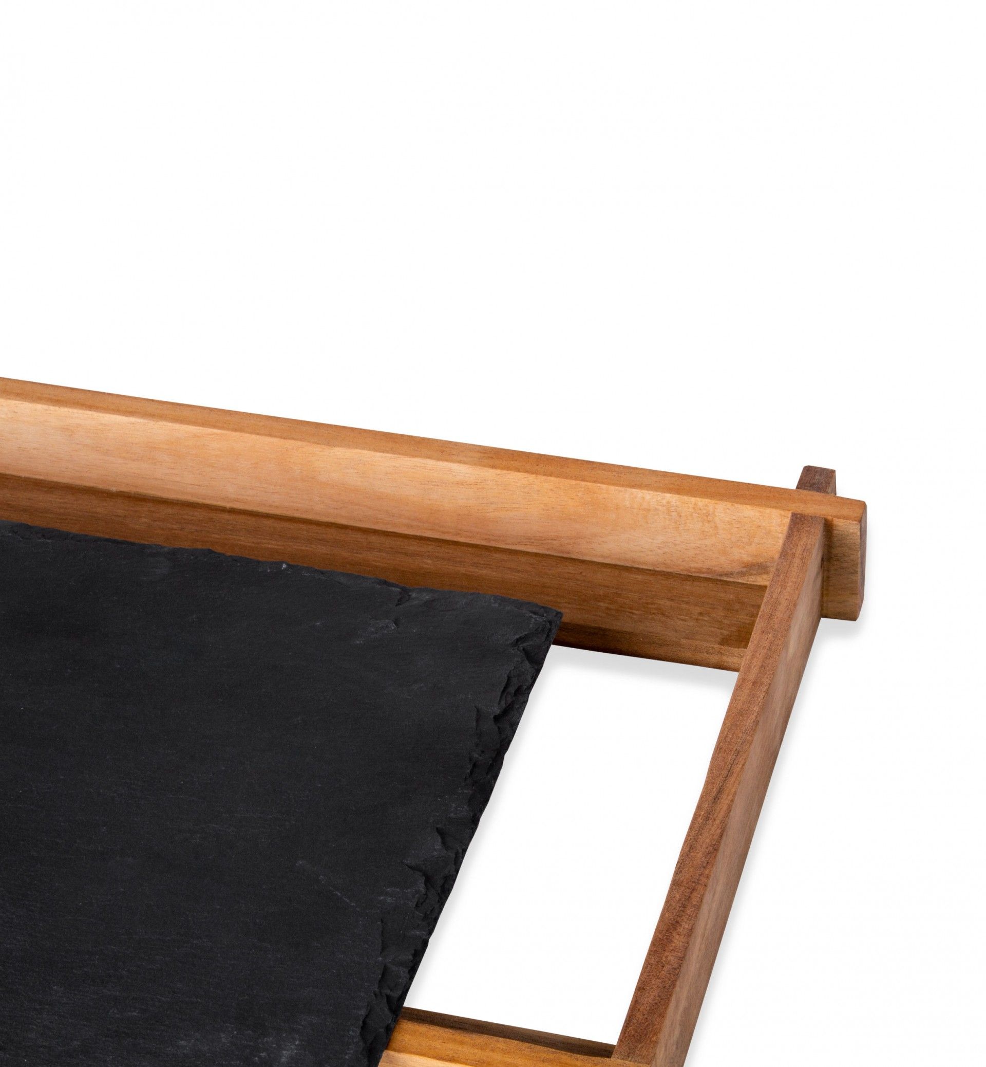 Suporte Acácia + Base Ardósia Soft-Africa Preto 35X25X4cm