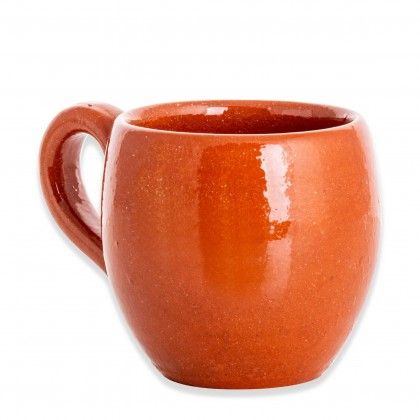 Copo Redondo com Asa Barro Liso 200ml 8cm