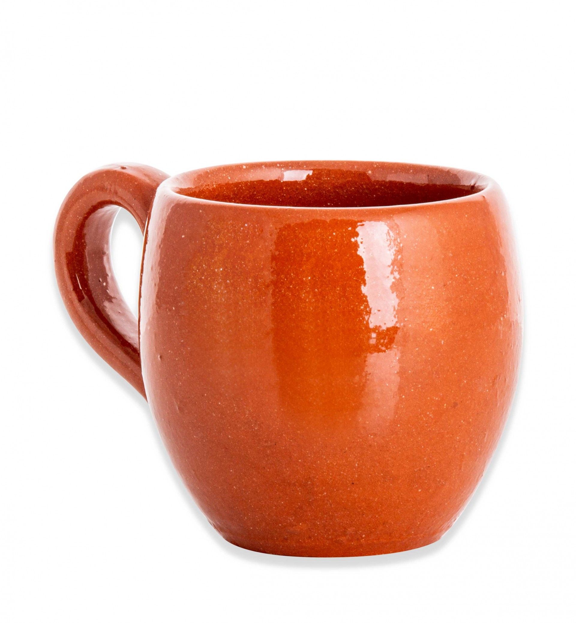 Copo Redondo com Asa Barro Liso 200ml 8cm