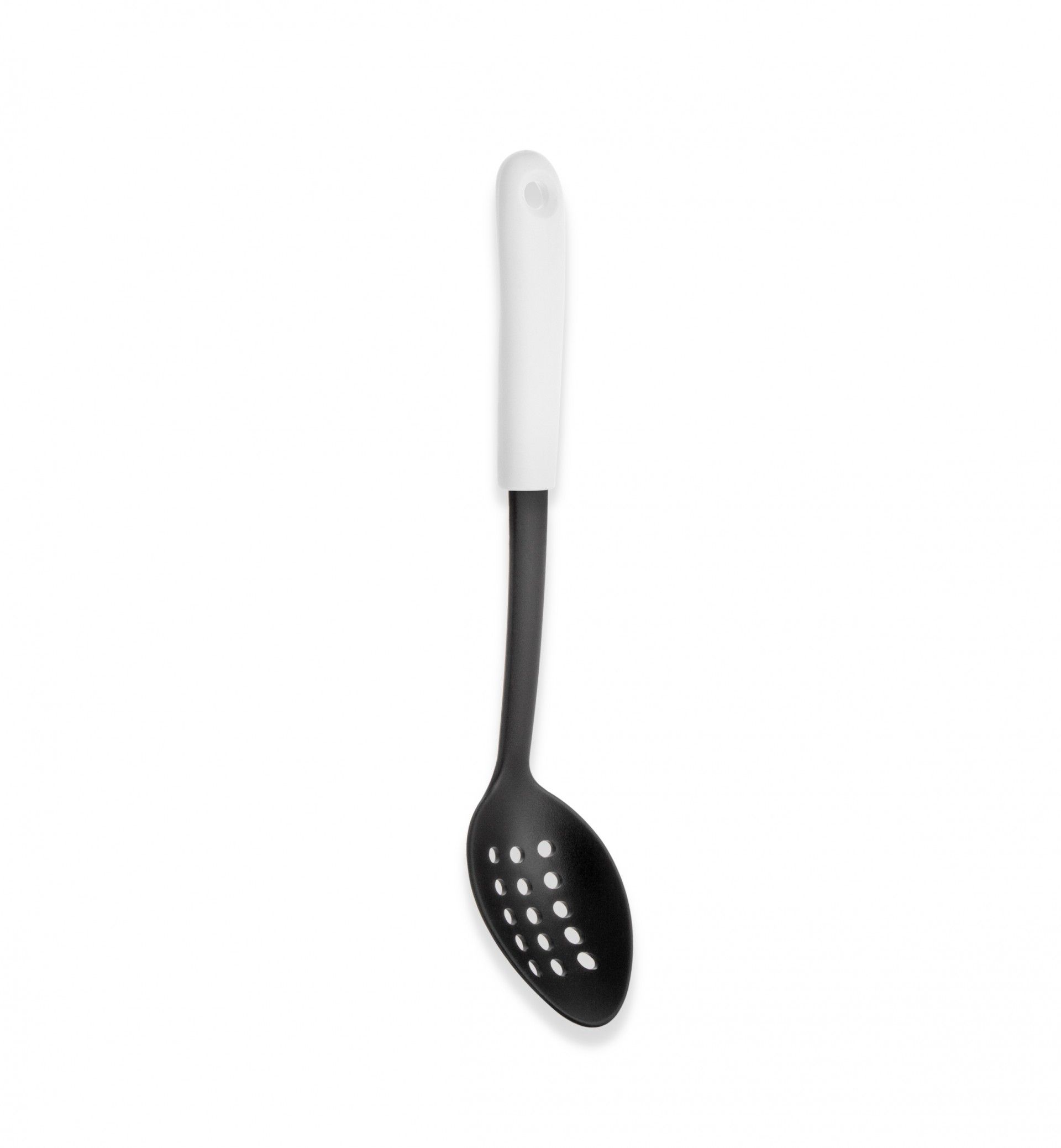 Colher Perfurada Nylon Living Preto / Branco 31cm