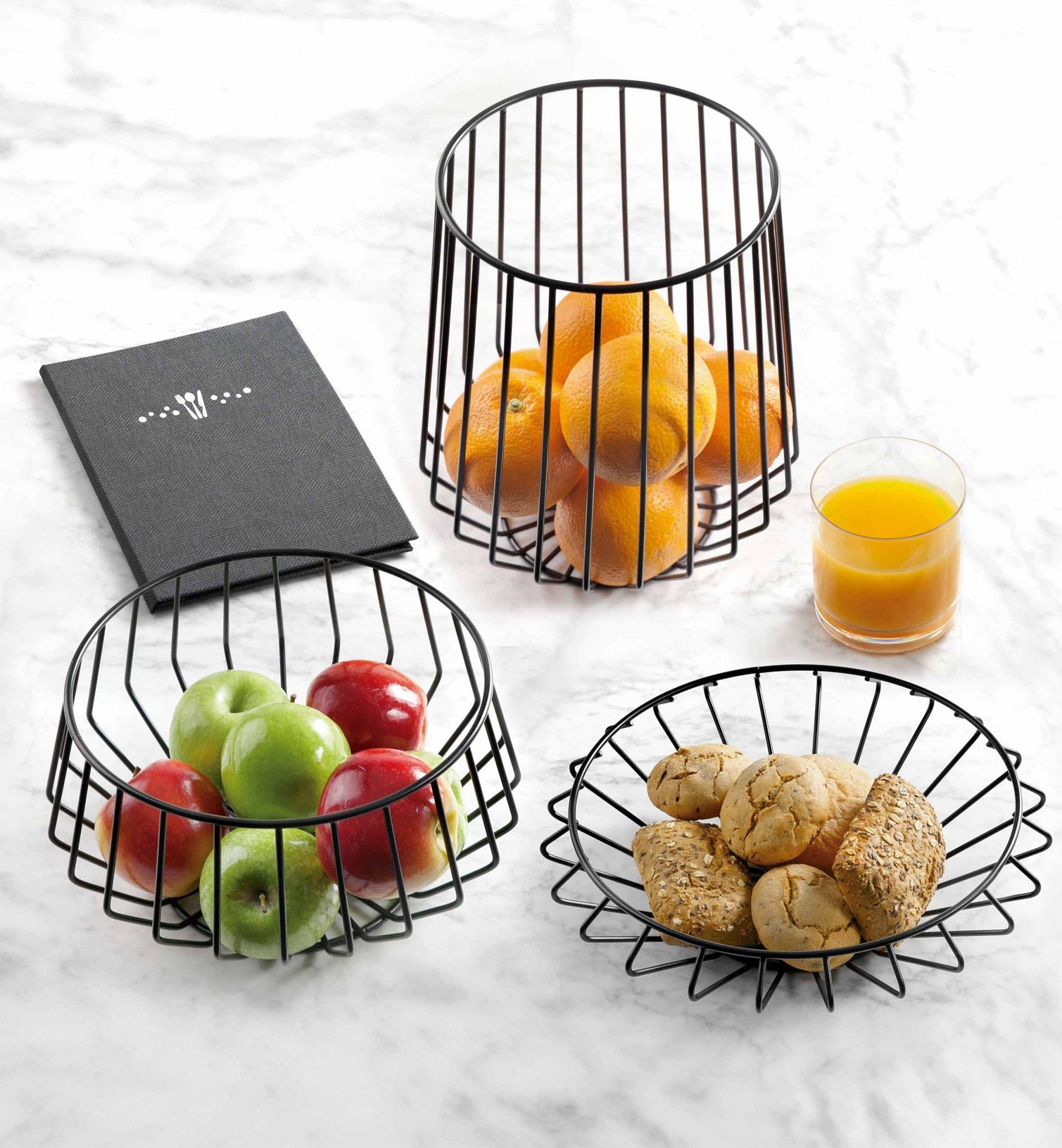 Fruteira Metal Redonda Alta 23.4X25.4cm