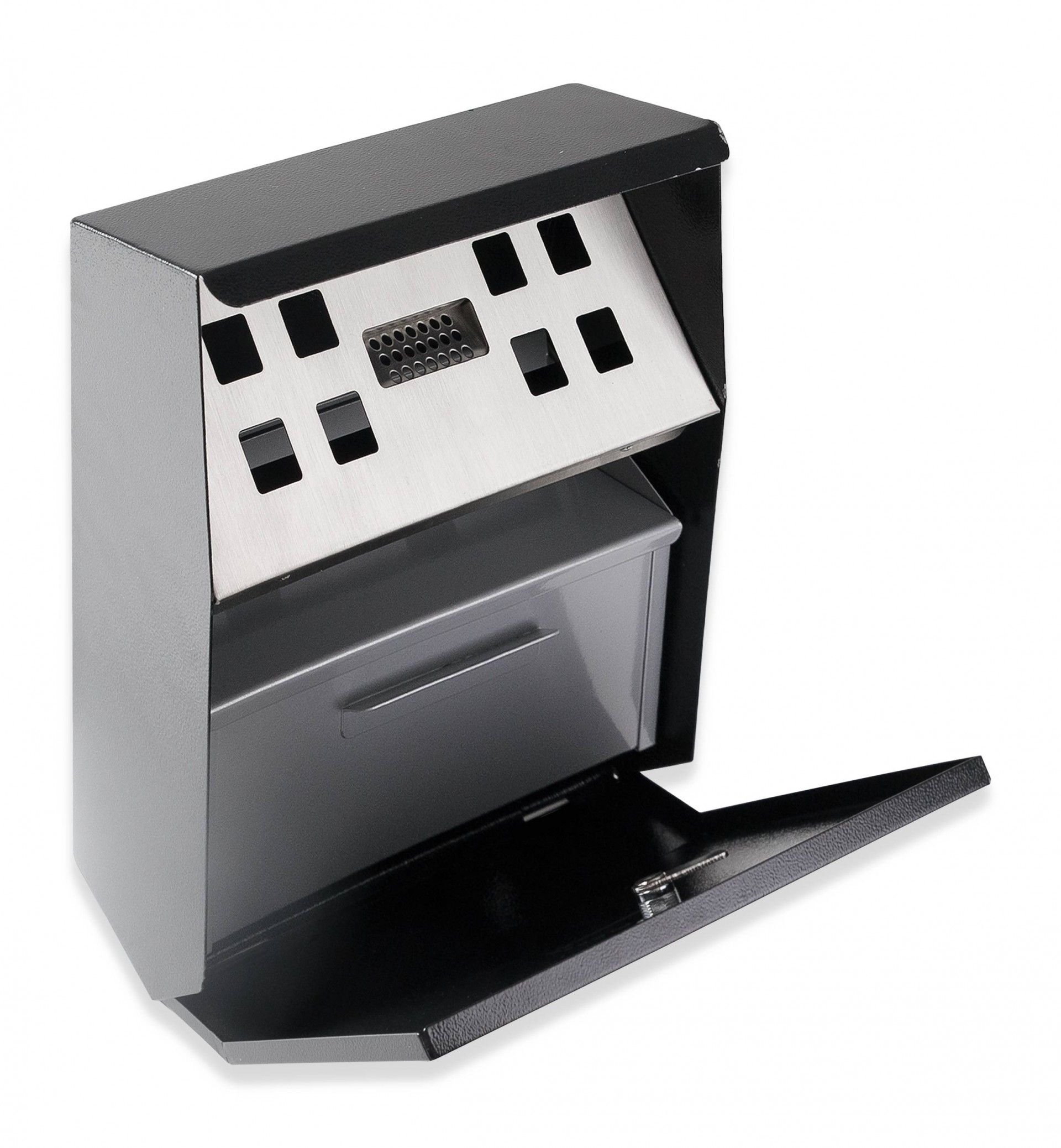 Cinzeiro Parede Inox Preto 25X35X8.5cm