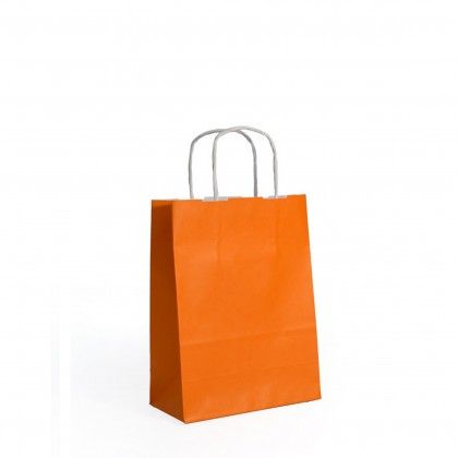Saco Papel Asa Retorcida Laranja 24X10X32cm Saco Papel Asa Retorcida Laranja 24X10X32cm