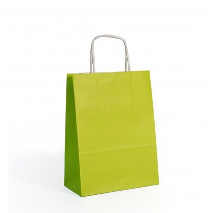 Saco Papel Asa Retorcida Verde Claro 32X14X40cm