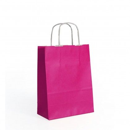 Saco Papel Asa Retorcida Rosa 32X14X40cm