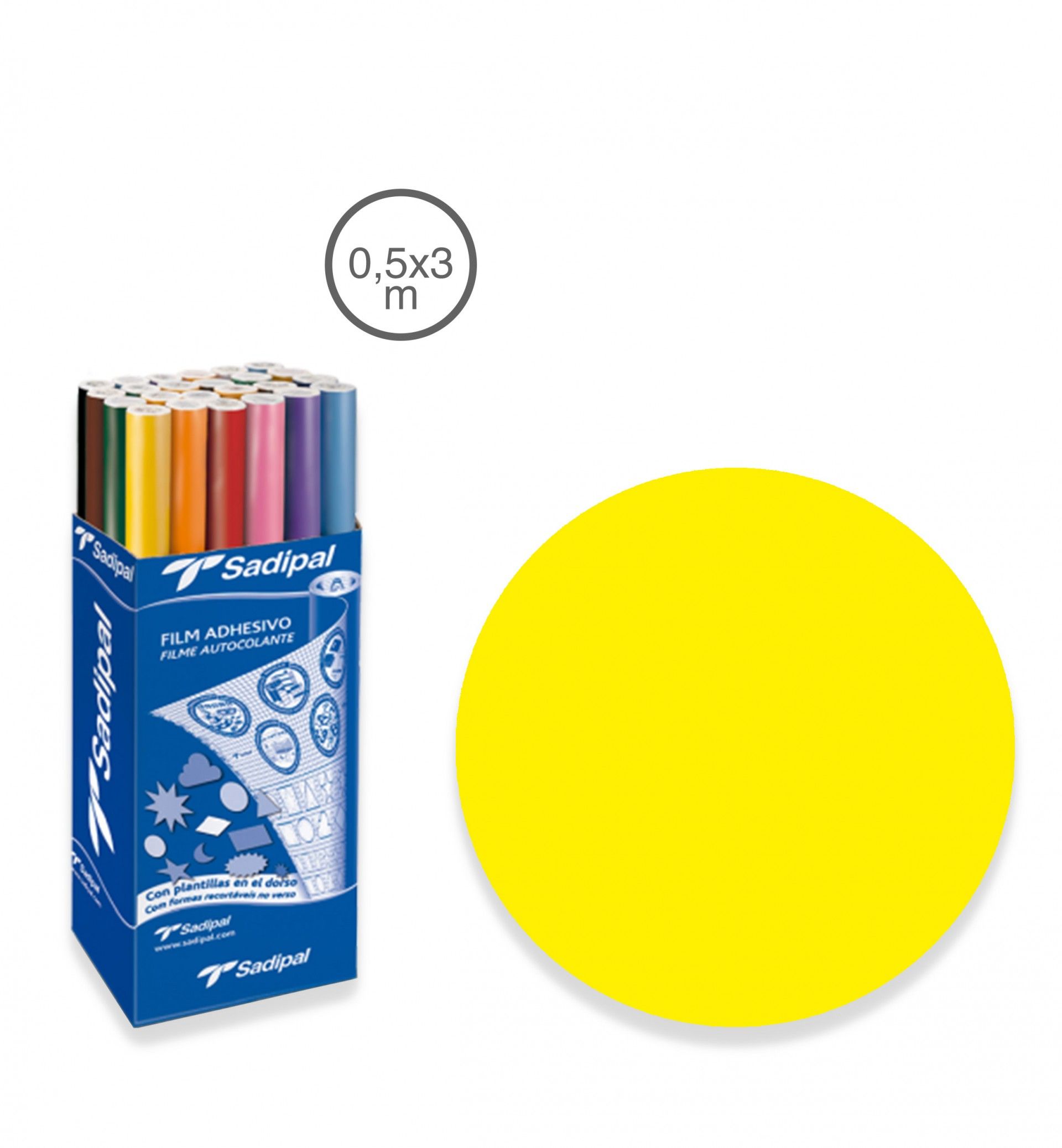 Filme Autocolante Sadipal Mate Amarelo 0.5X3M