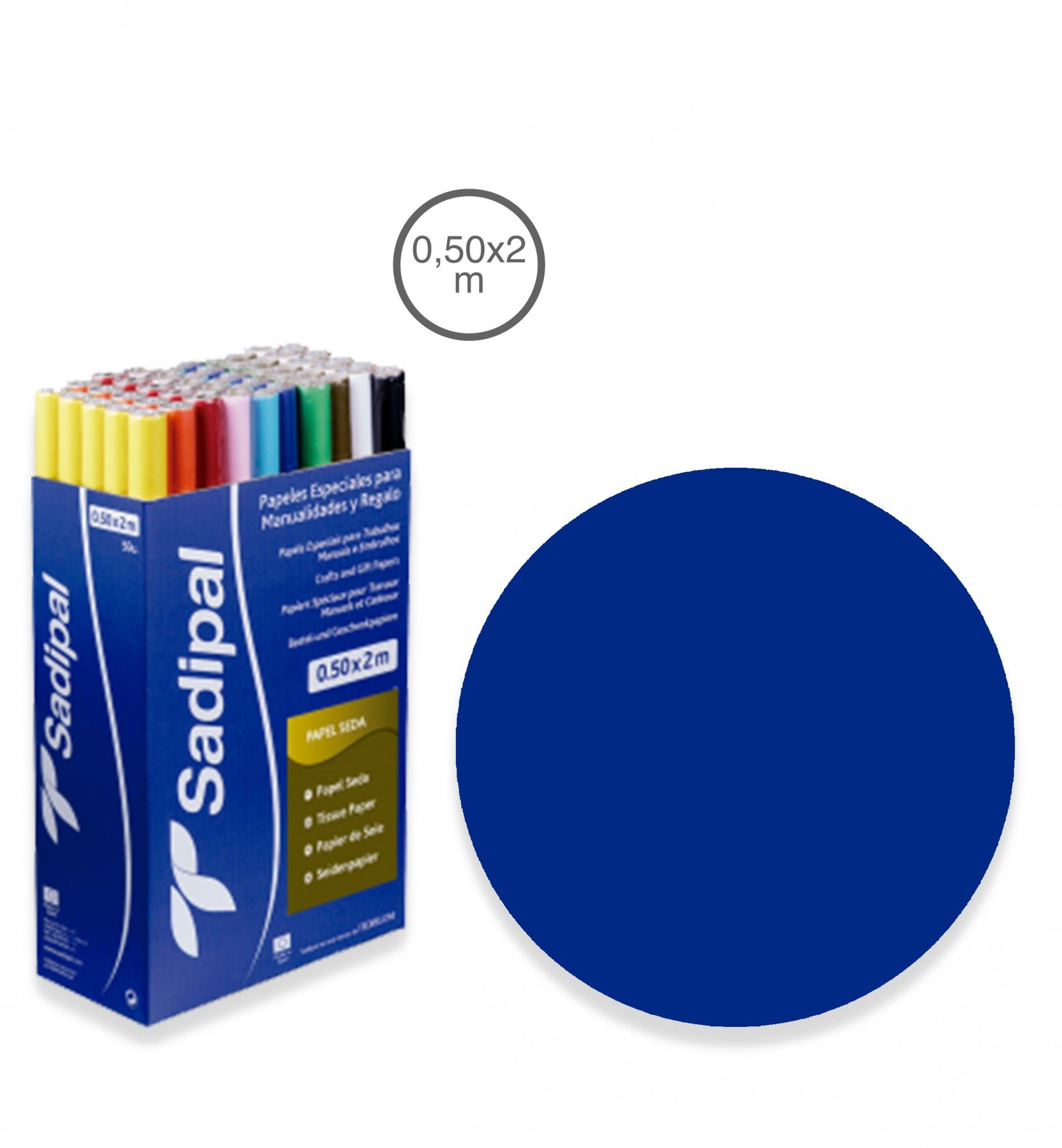 Rolo Papel Seda Sadipal Azul 0.5X2M