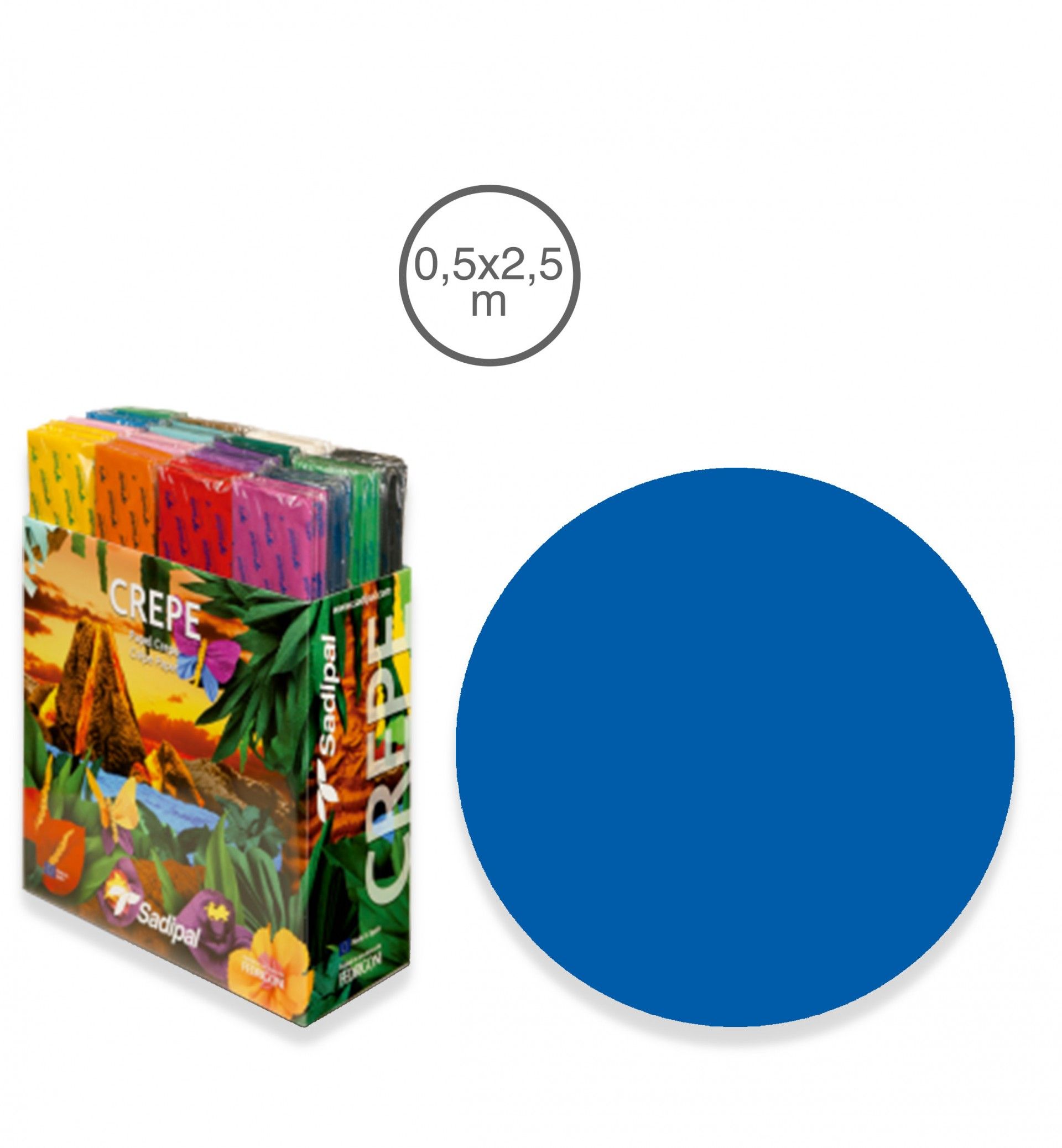 Papel Crepe Sadipal Azul 50X250cm