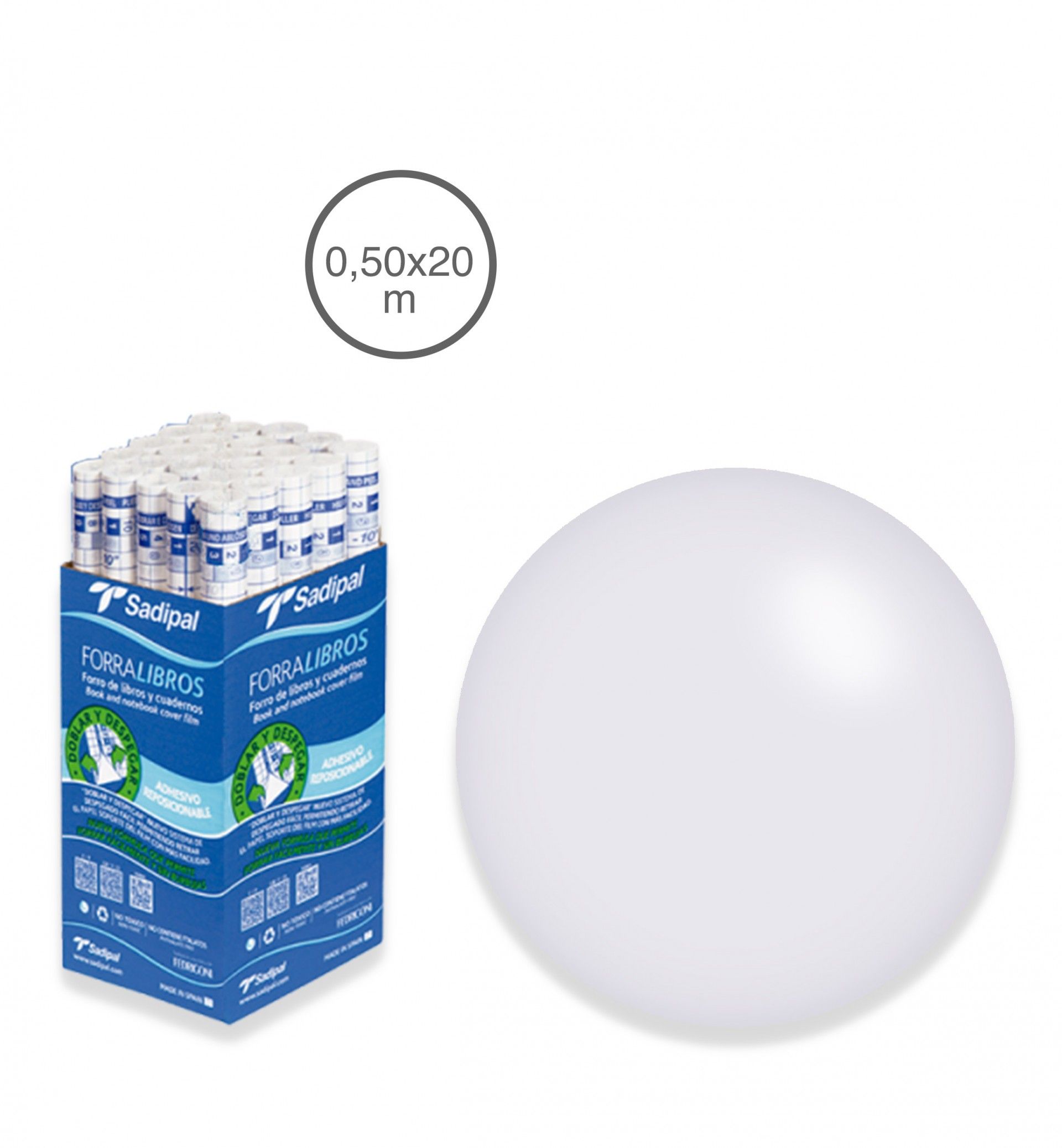 Rolo Plástico Autocolante Sadipal 0.50X20M