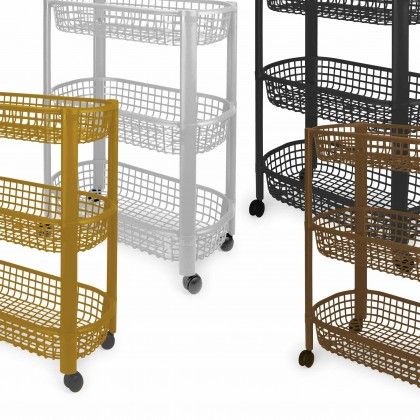 Carrinho Multifunções Codil Beclassic com 3 Cestos 46.5X26X58.5cm Carrinho Multifunções Codil Beclassic com 3 Cestos 46.5X26X58.5cm