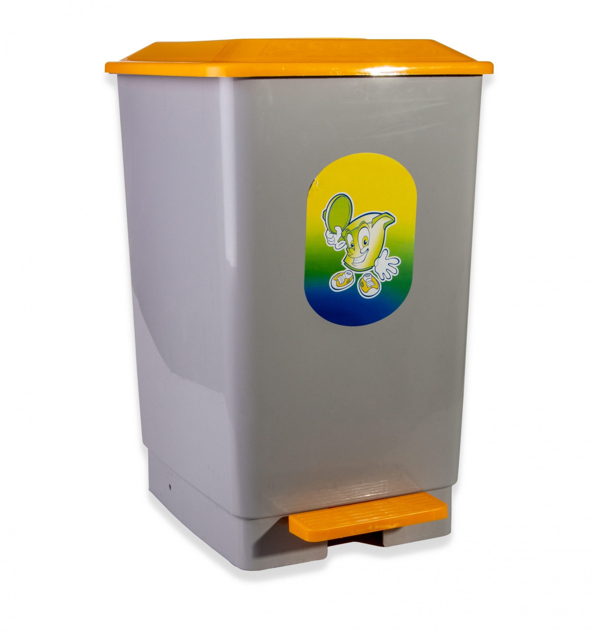 BALDE ECO CINZA COM TAMPA 50L