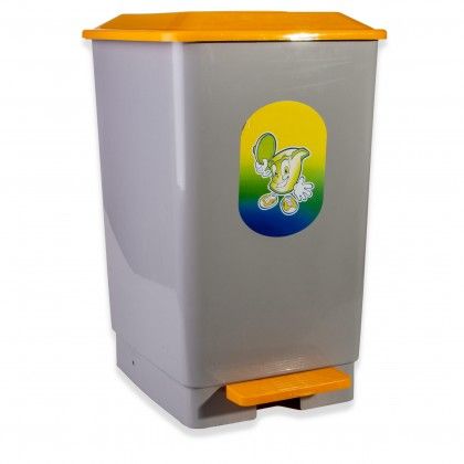 BALDE ECO CINZA COM TAMPA 50L