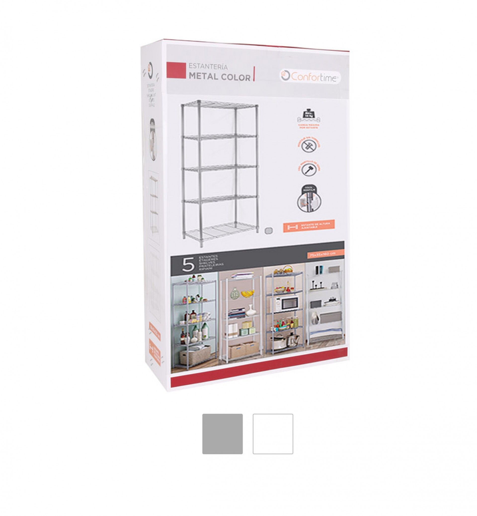 ESTANTE CROMADA 5 BANDEJAS 75X35X160CM BY01032672479