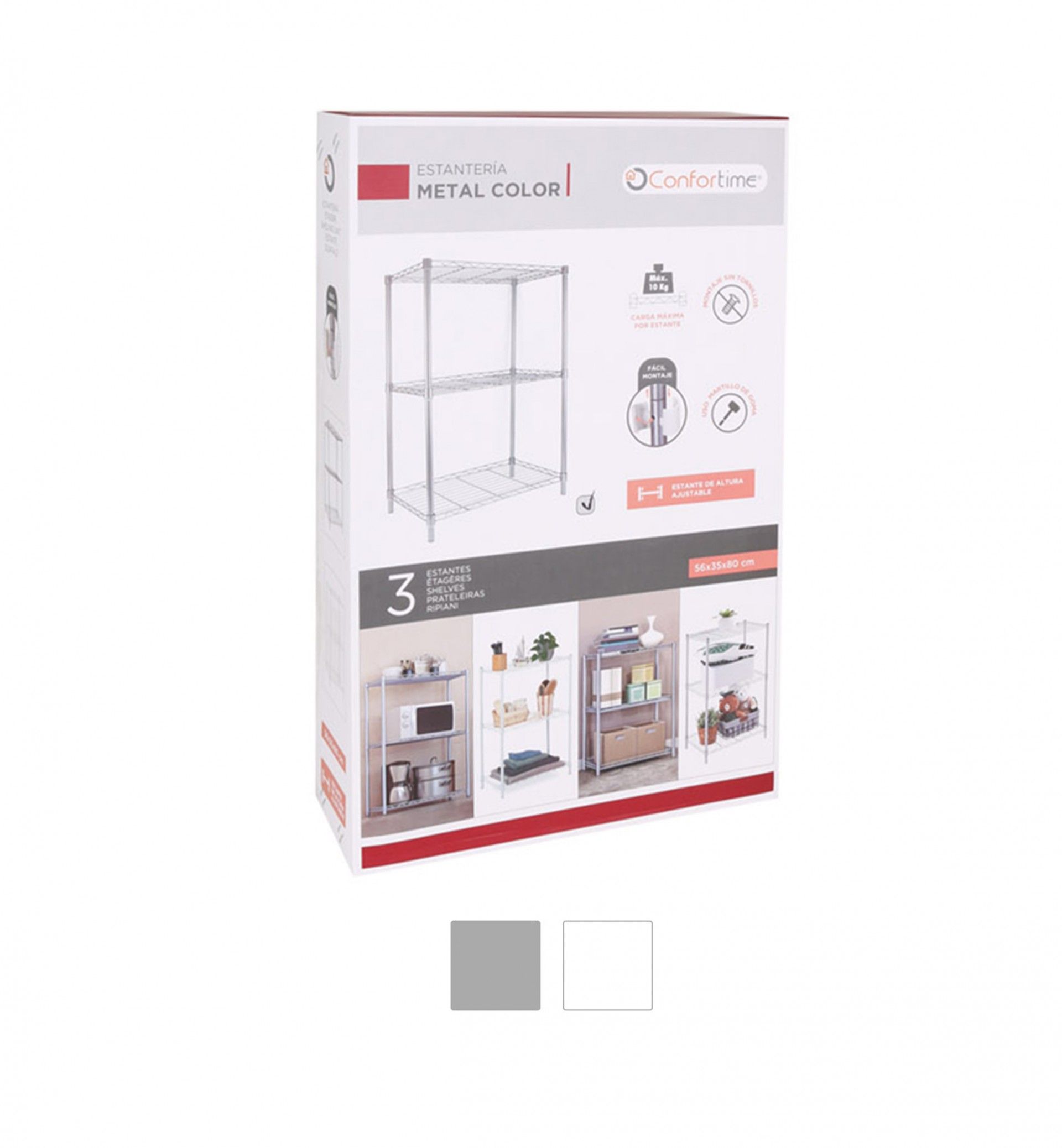 ESTANTE CROMADA 3 BANDEJAS 56X35X80CM BY01032672477