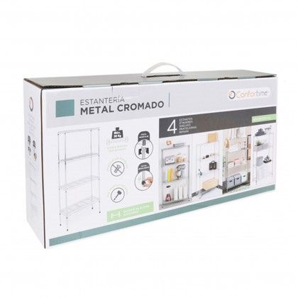 ESTANTE CROMADA 4 BANDEJAS 60X30X150CM BY01032672444 ESTANTE CROMADA 4 BANDEJAS 60X30X150CM BY01032672444