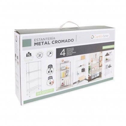 ESTANTE CROMADA 4 BANDEJAS 50X30X120CM BY01032672446 ESTANTE CROMADA 4 BANDEJAS 50X30X120CM BY01032672446