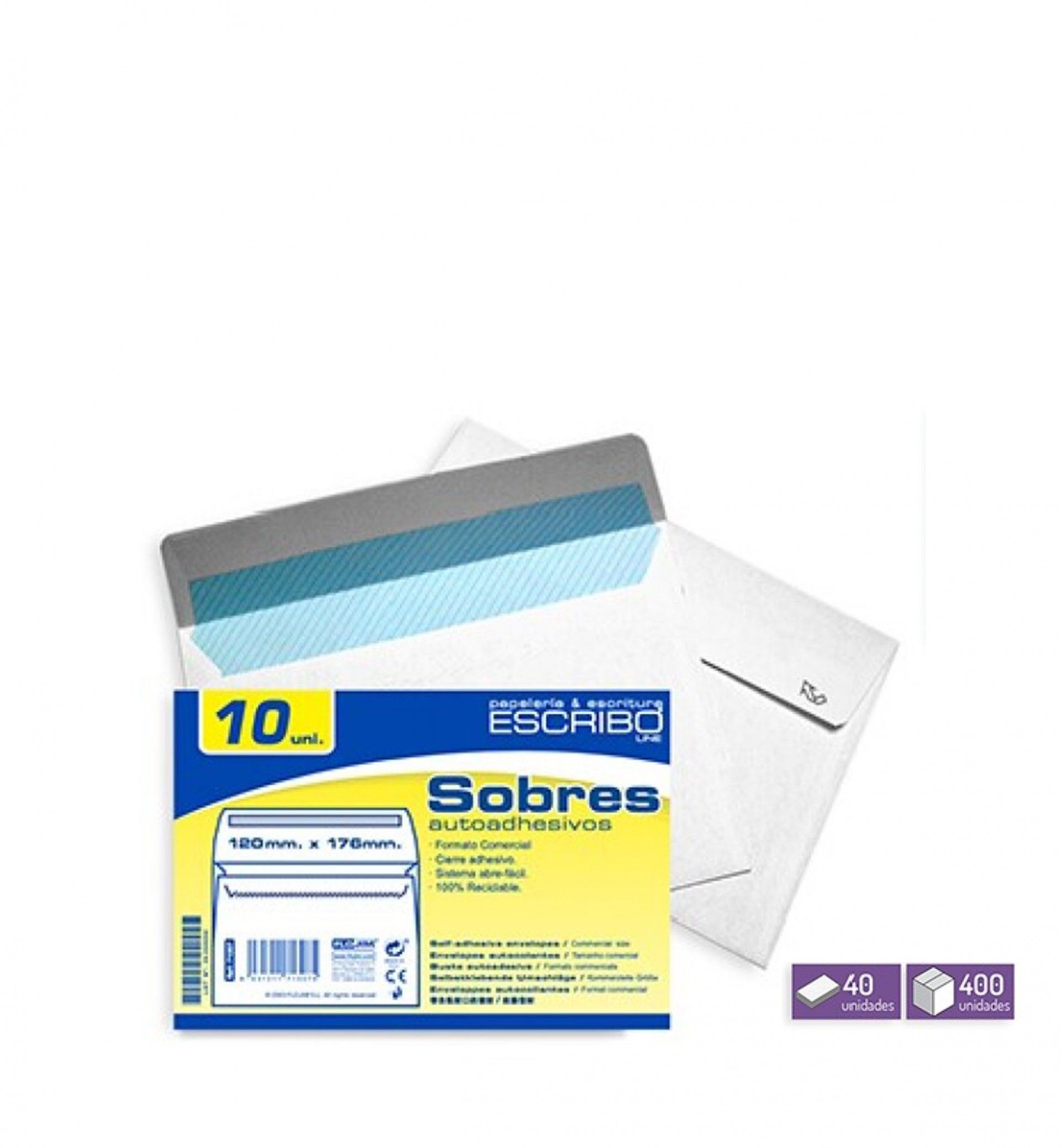 FLOJIM ENVELOPE COMERCIAL 120X176MM PACK 10 71307