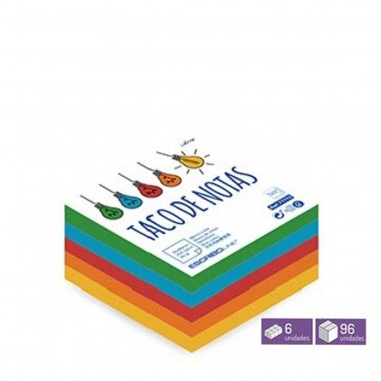 Bloco Notas Flojim 5 Cores Fortes 200 Folhas 9X9cm