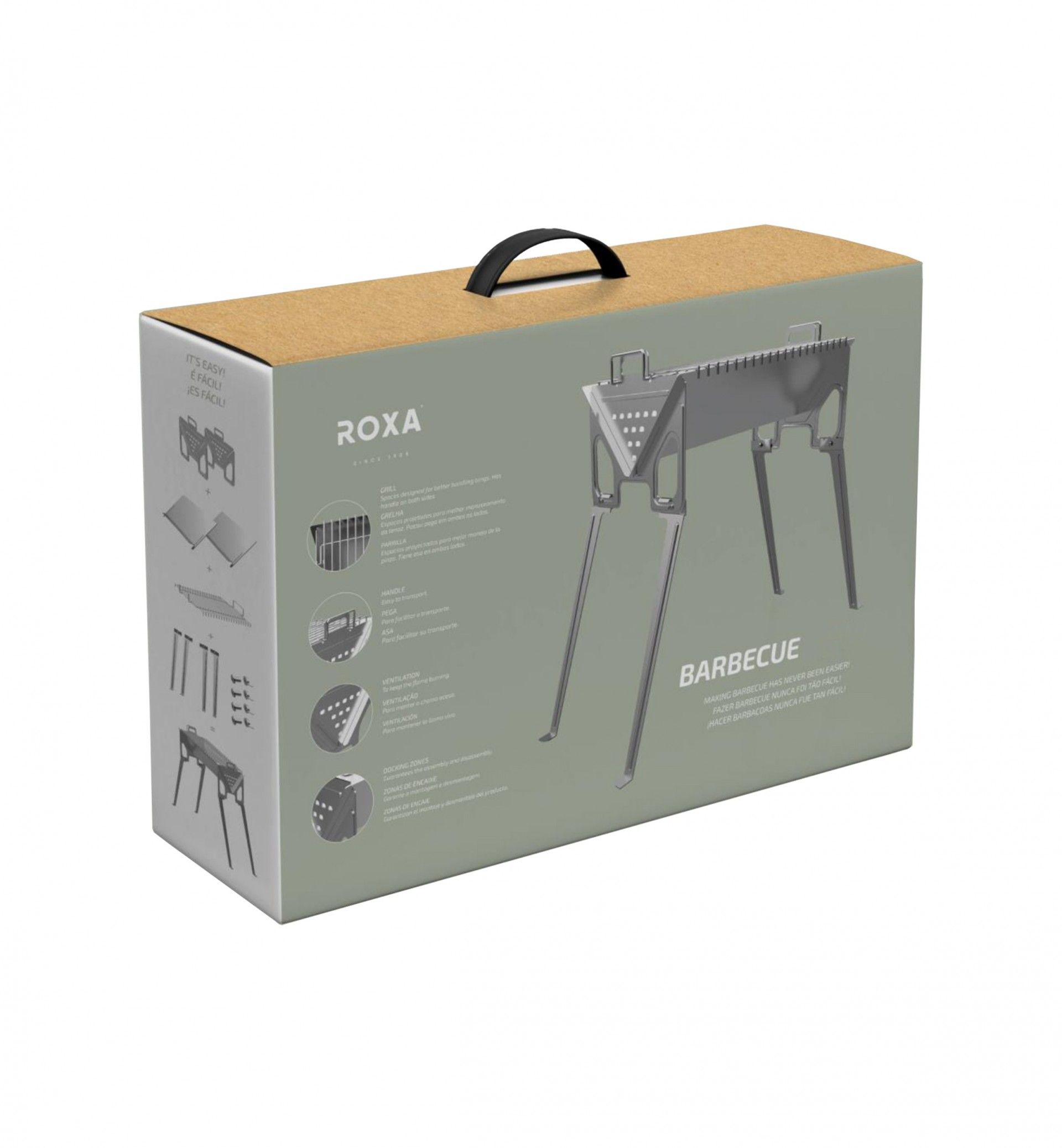 Fogareiro Inox com Pernas 40X31X61cm