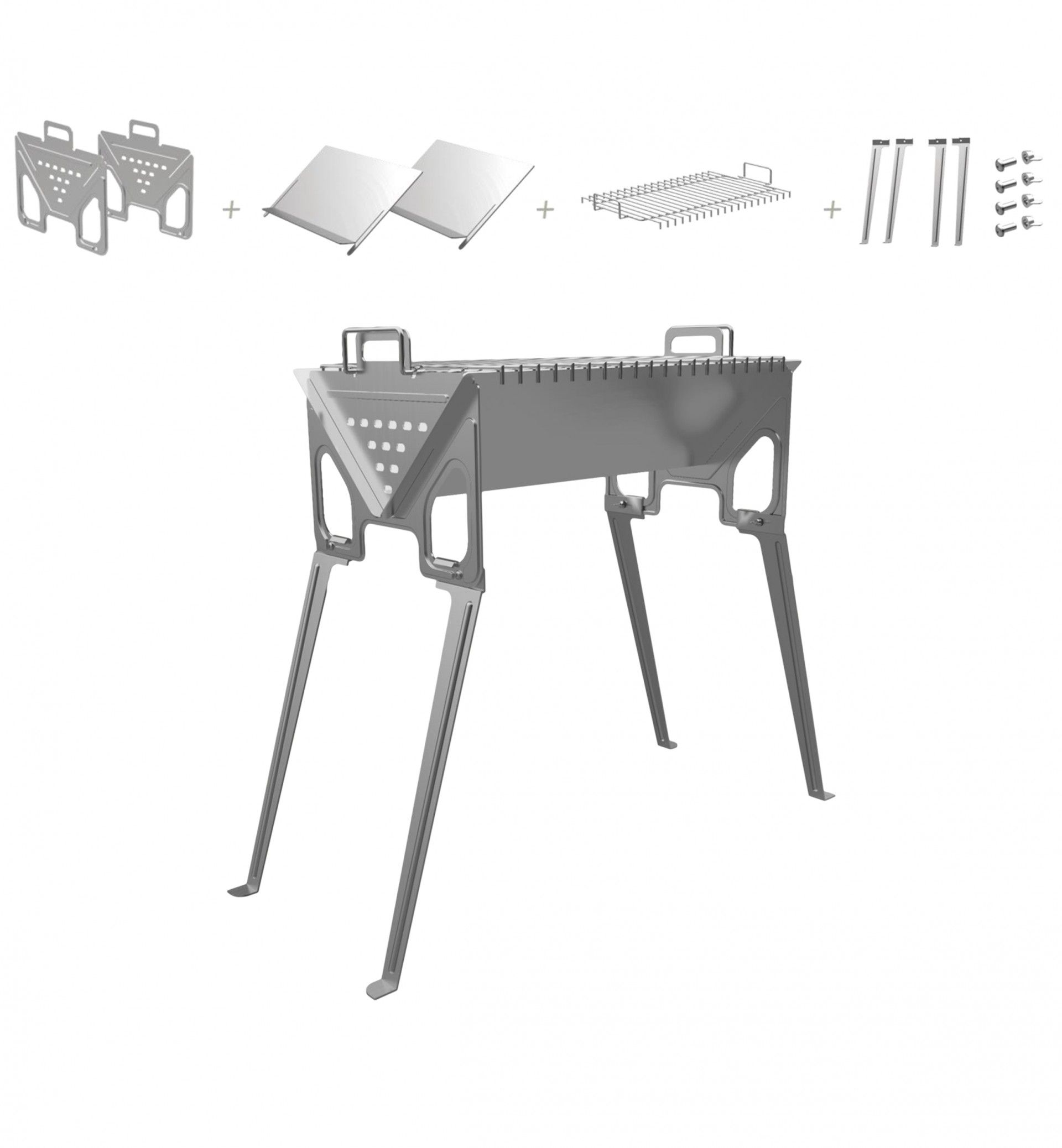 Fogareiro Inox com Pernas 40X31X61cm