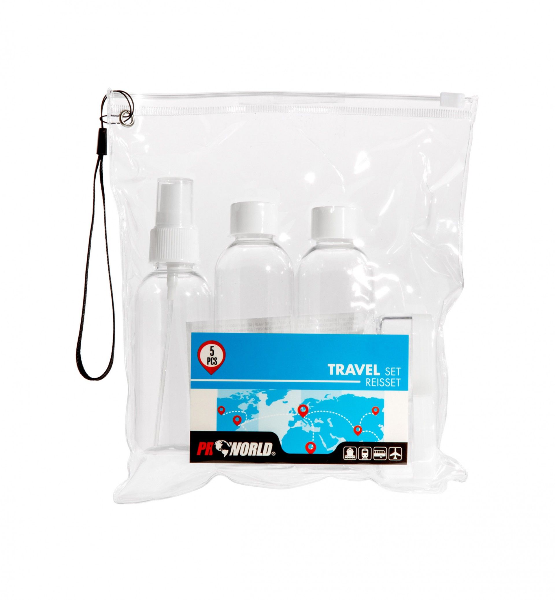 Kit Viagem Necessaire com 5 Recipientes 17.5X20CM